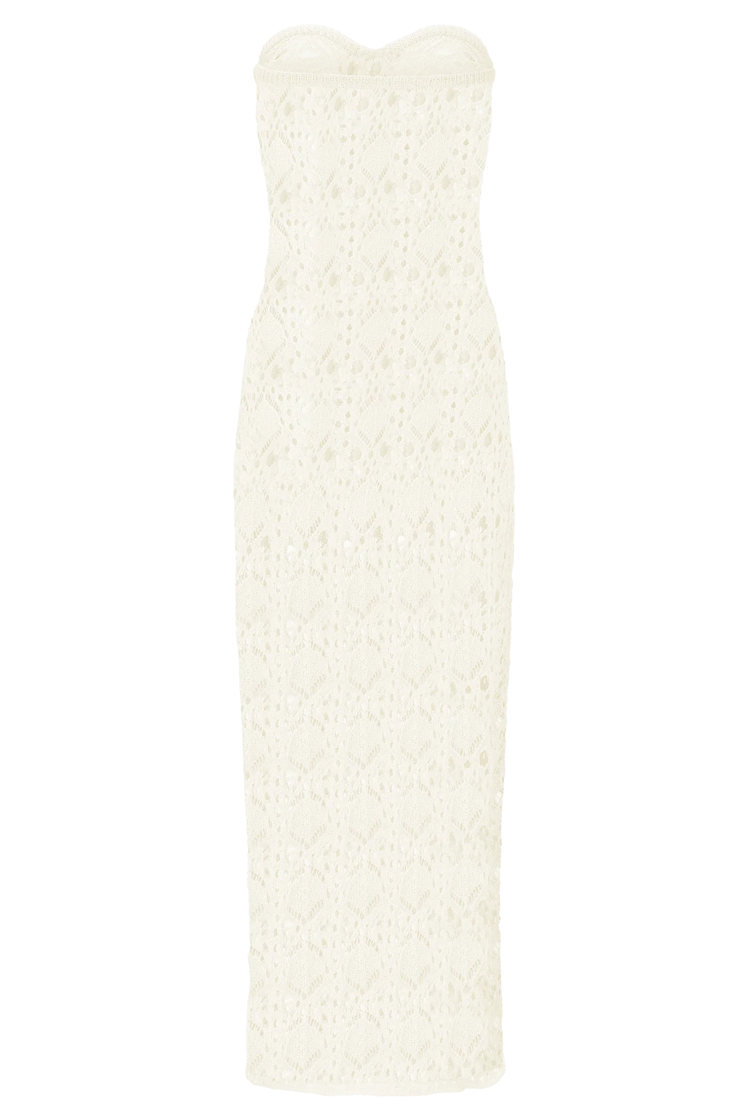 Aeline Strapless Crochet Knit Top - Ivory - Image 6
