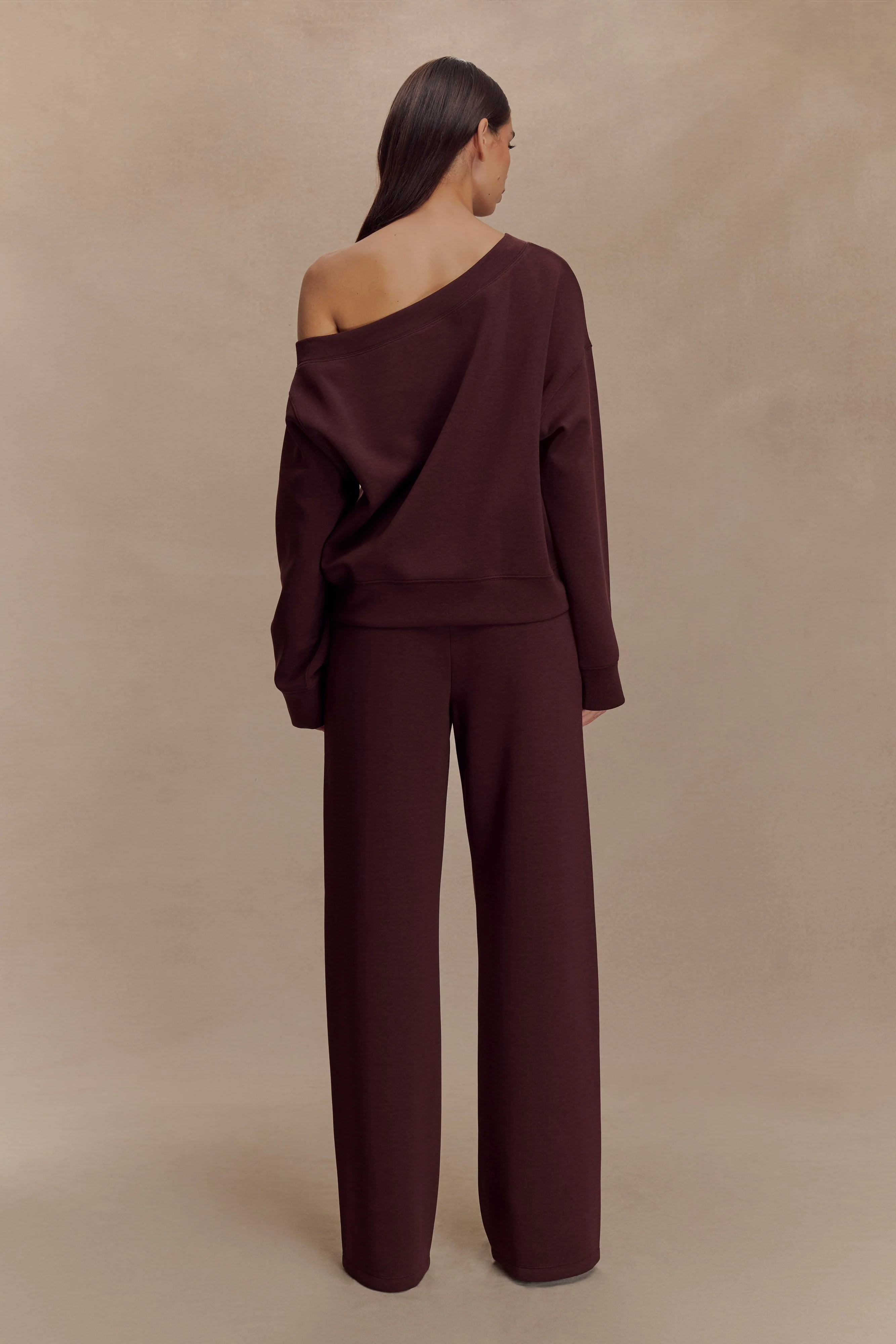 Aiden Slouchy Crew Jumper - Chocolate - Image 5