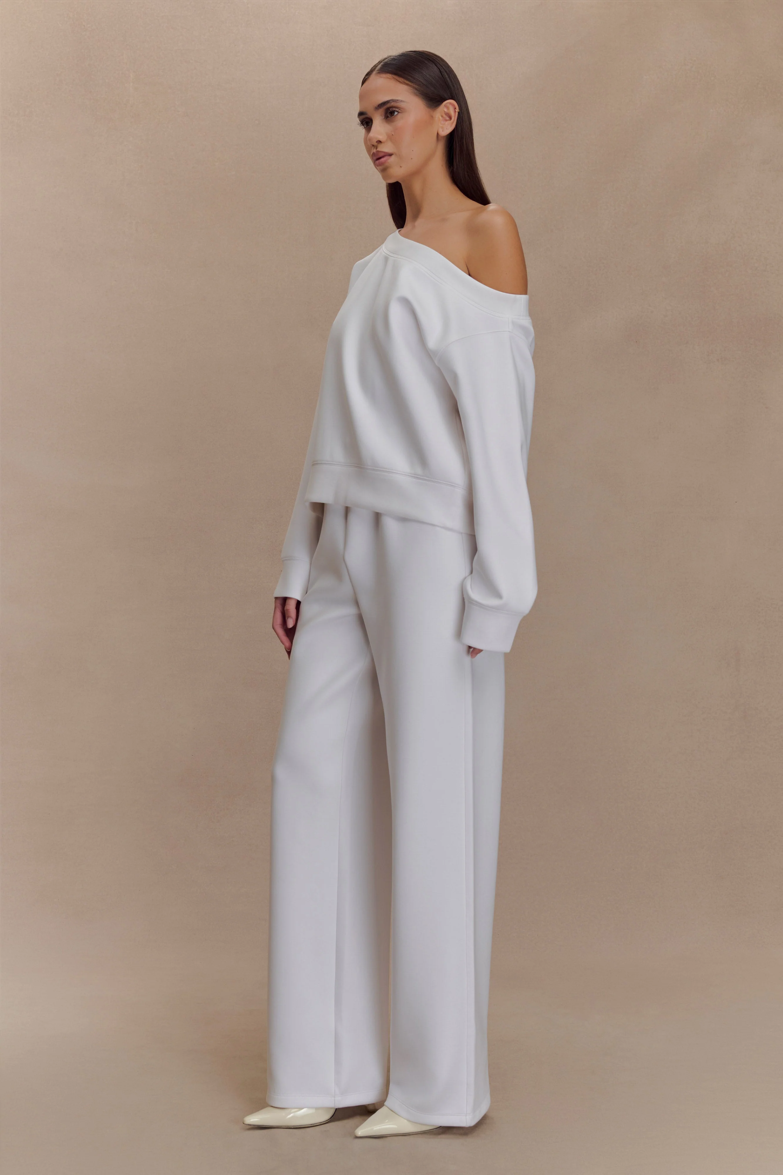 Aiden Slouchy Crew Jumper - Ivory - Image 4