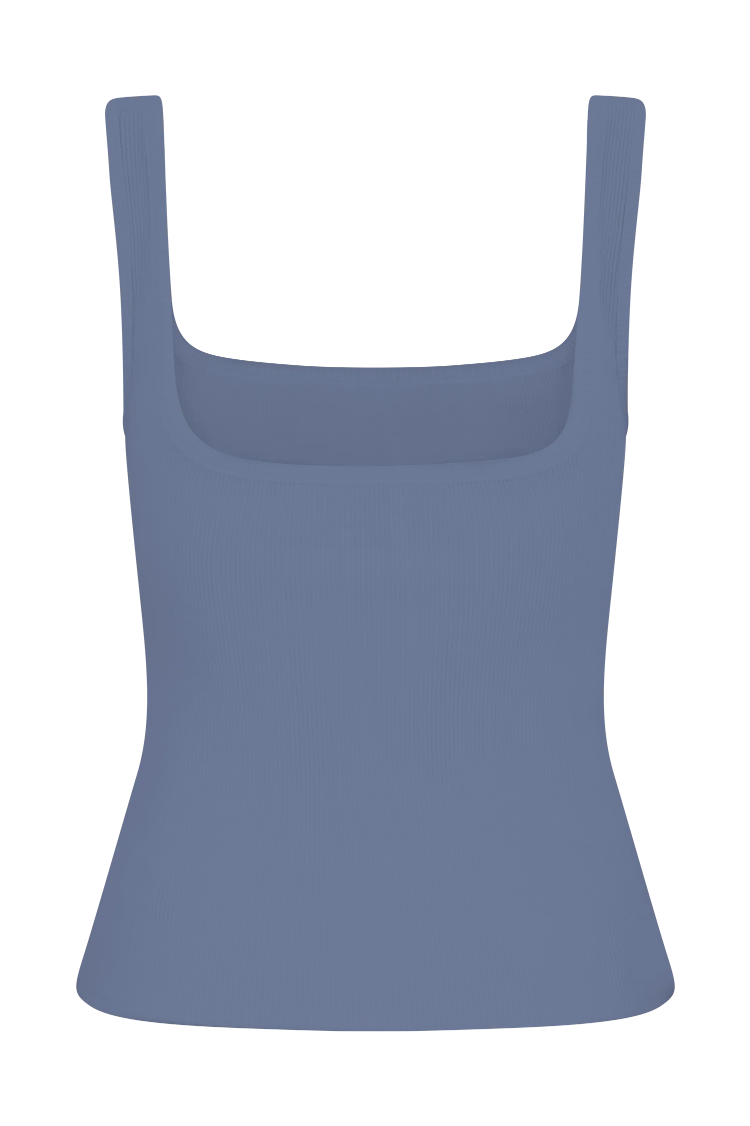 Aisling Ribbed Square Neck Sleeveless Top - Cornflower Blue - Image 9