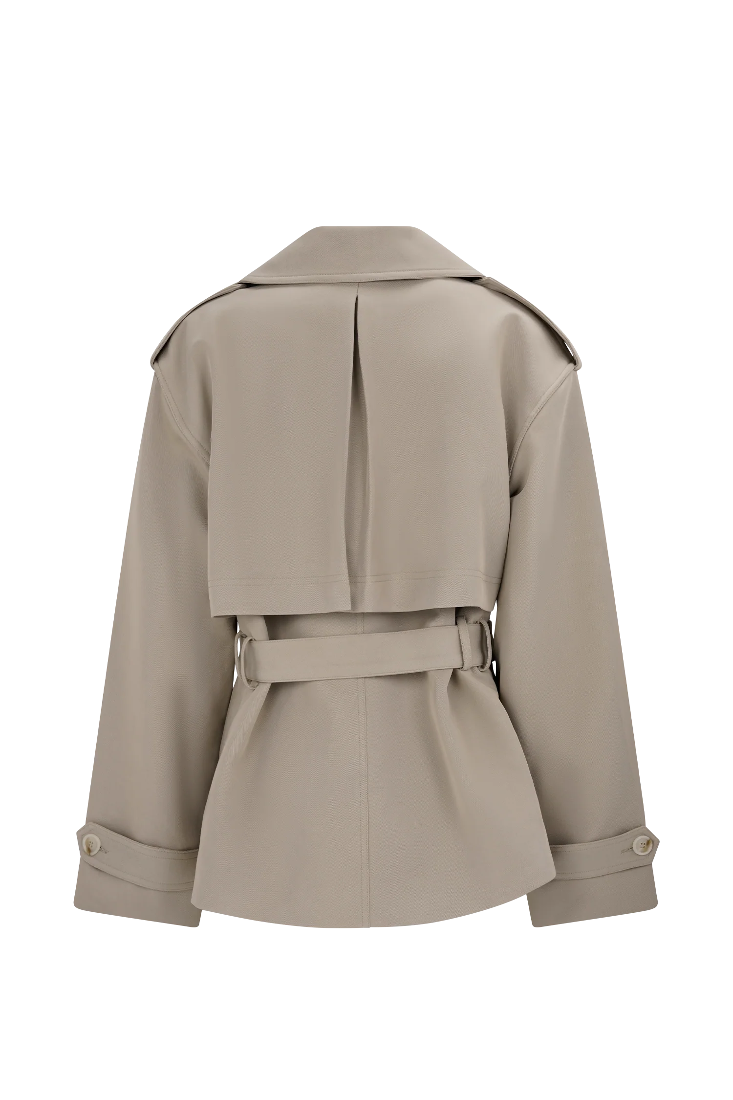 Alden Short Trench Jacket - Pebble - Image 8