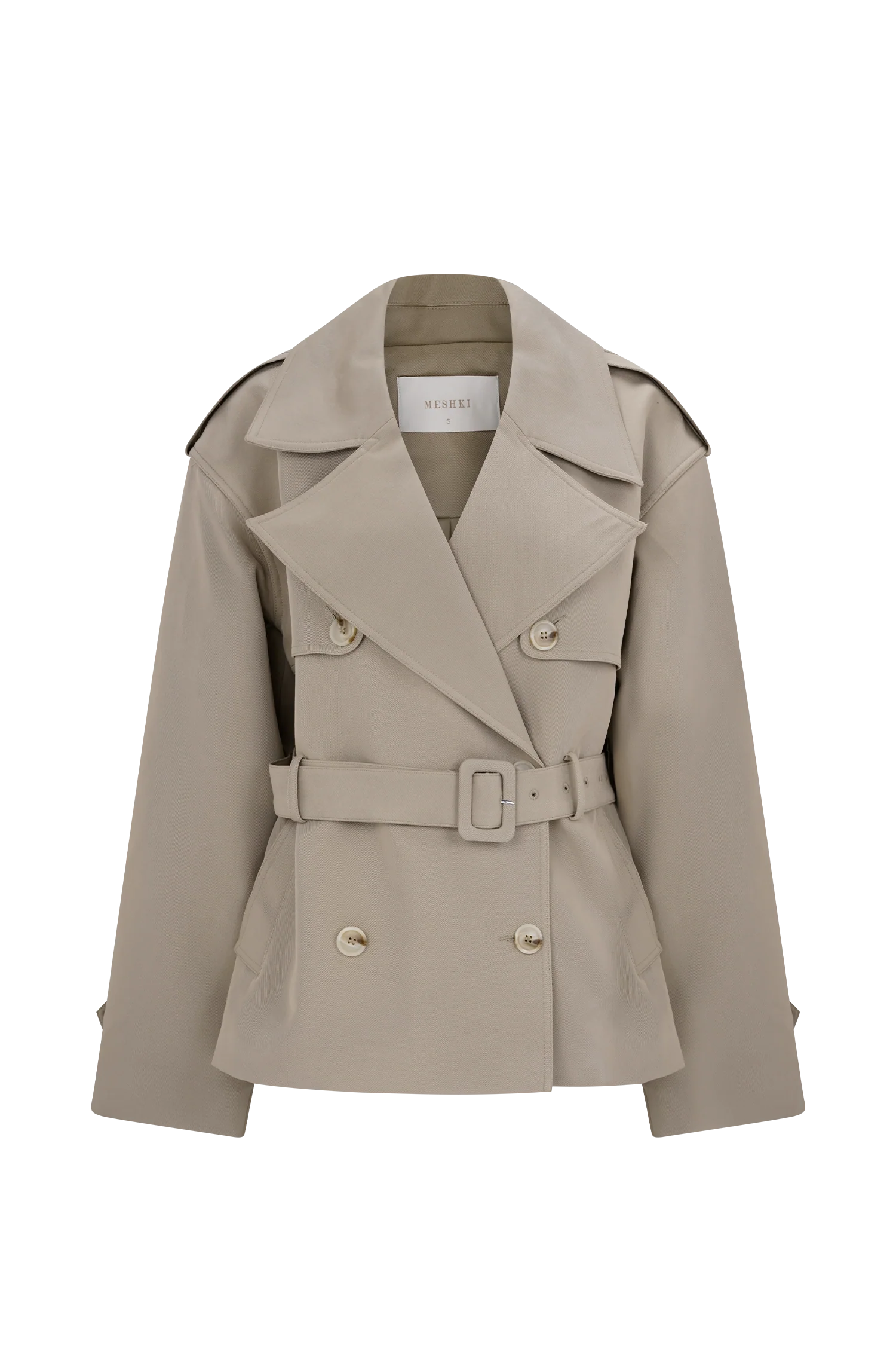 Alden Short Trench Jacket - Pebble - Image 9