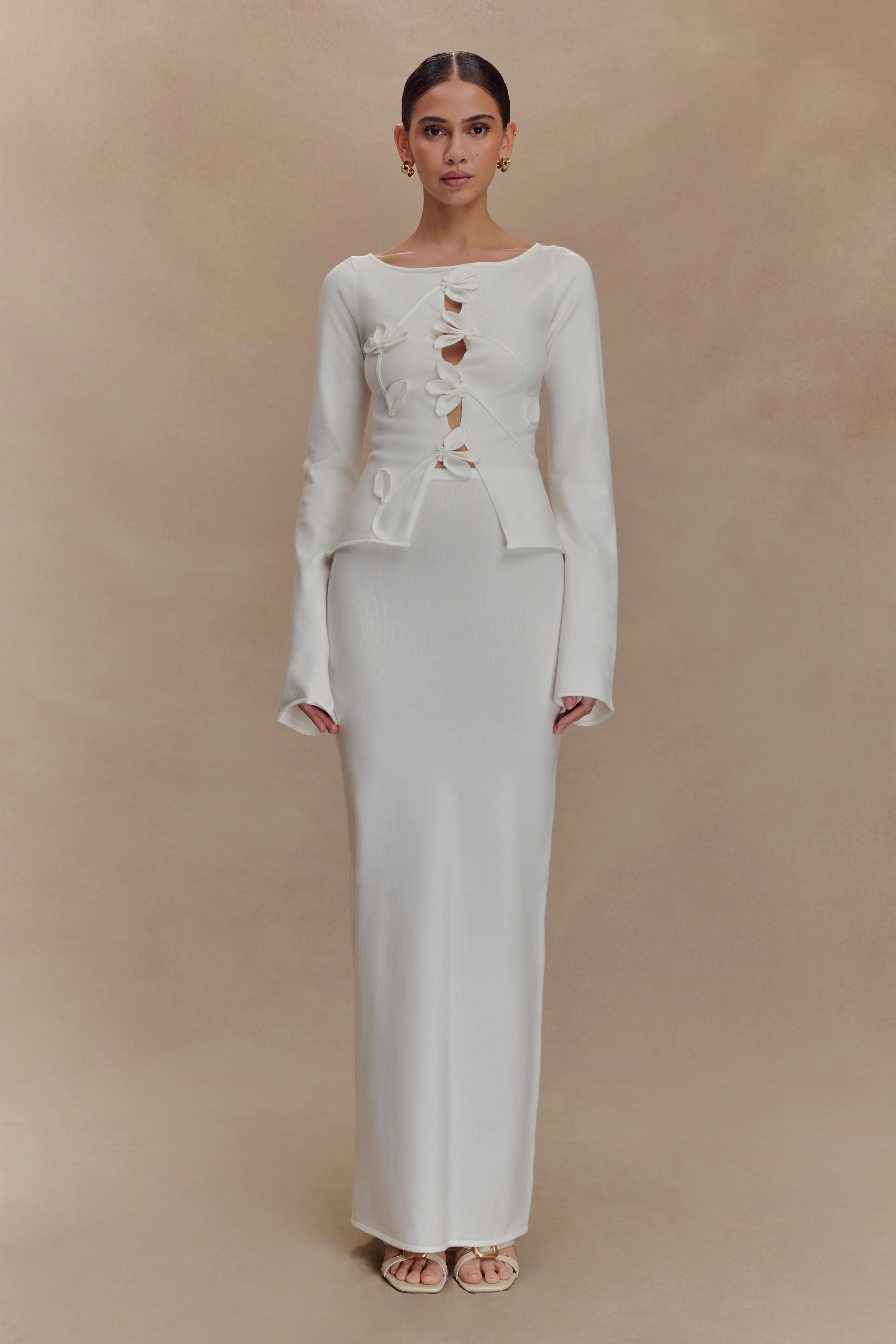 Alejandra Floral Long Sleeve Knit Top - White - Image 6