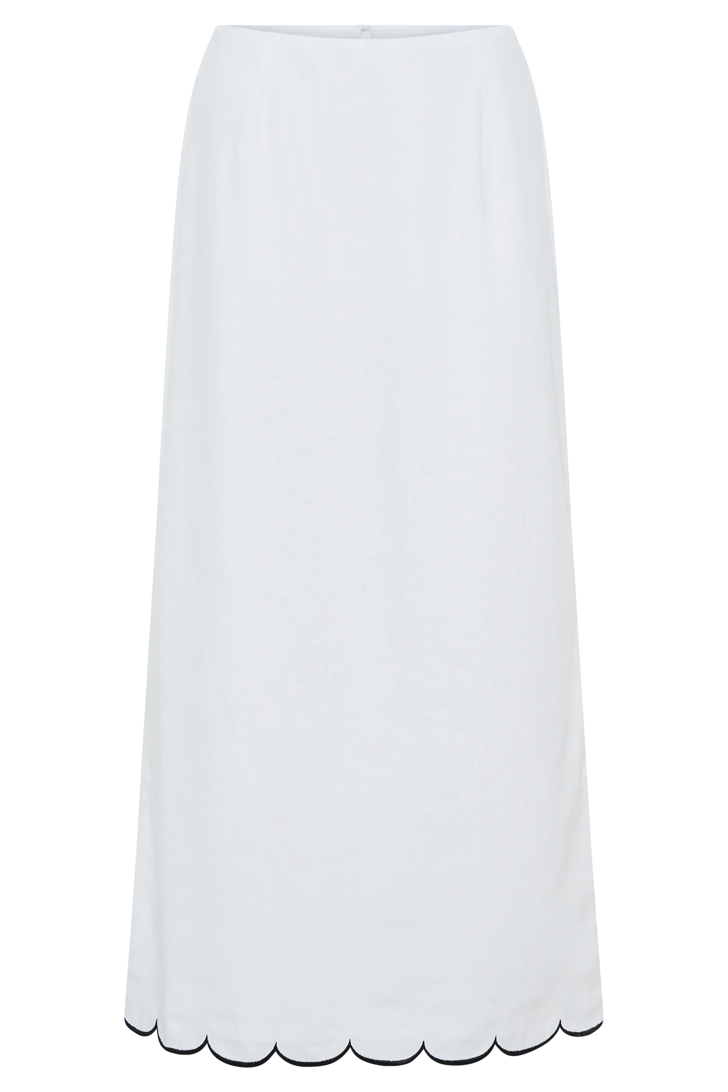 Alessio Scalloped Midi Skirt - Ivory - Image 10