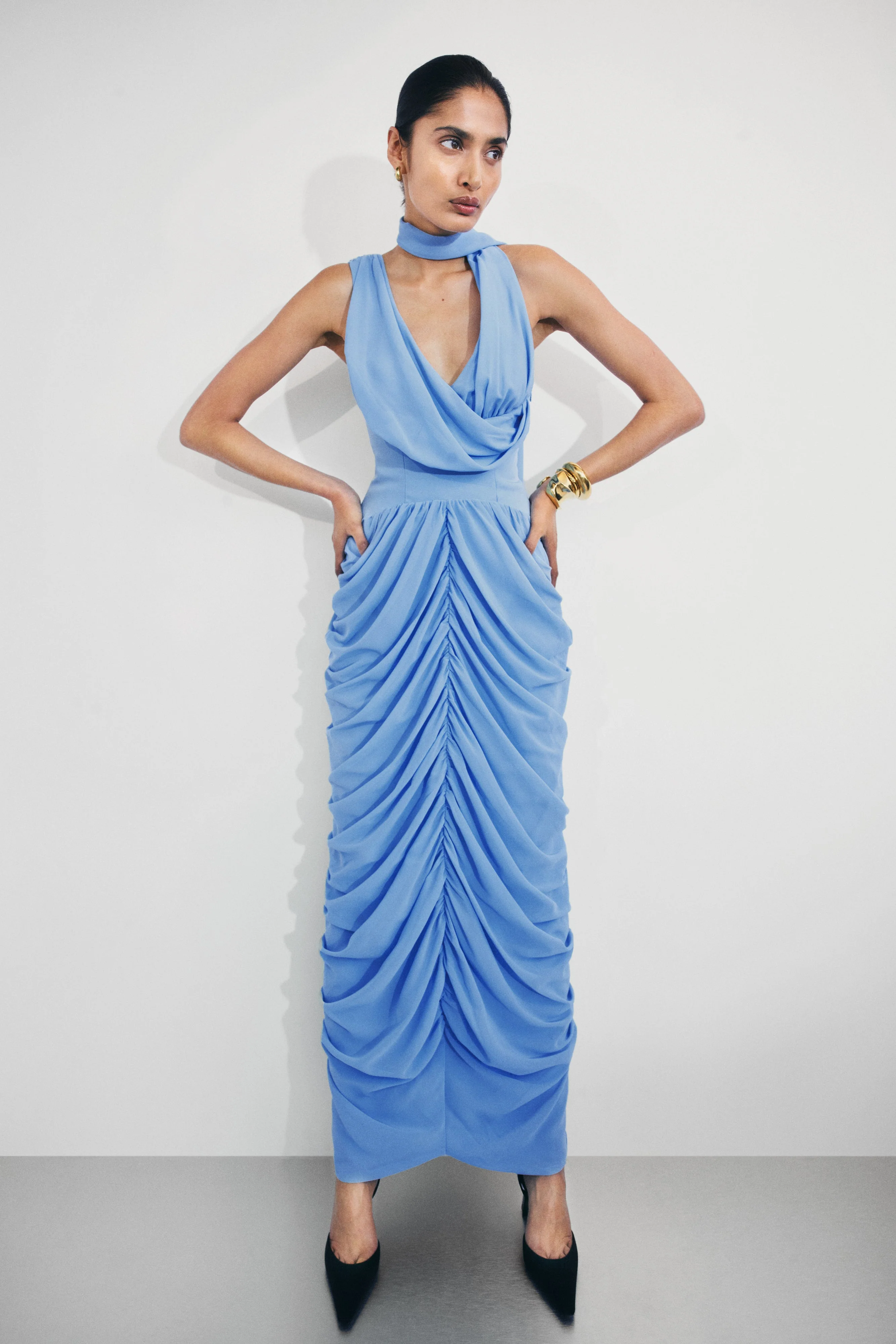 Alex Chiffon Maxi Dress - Blue - Image 2
