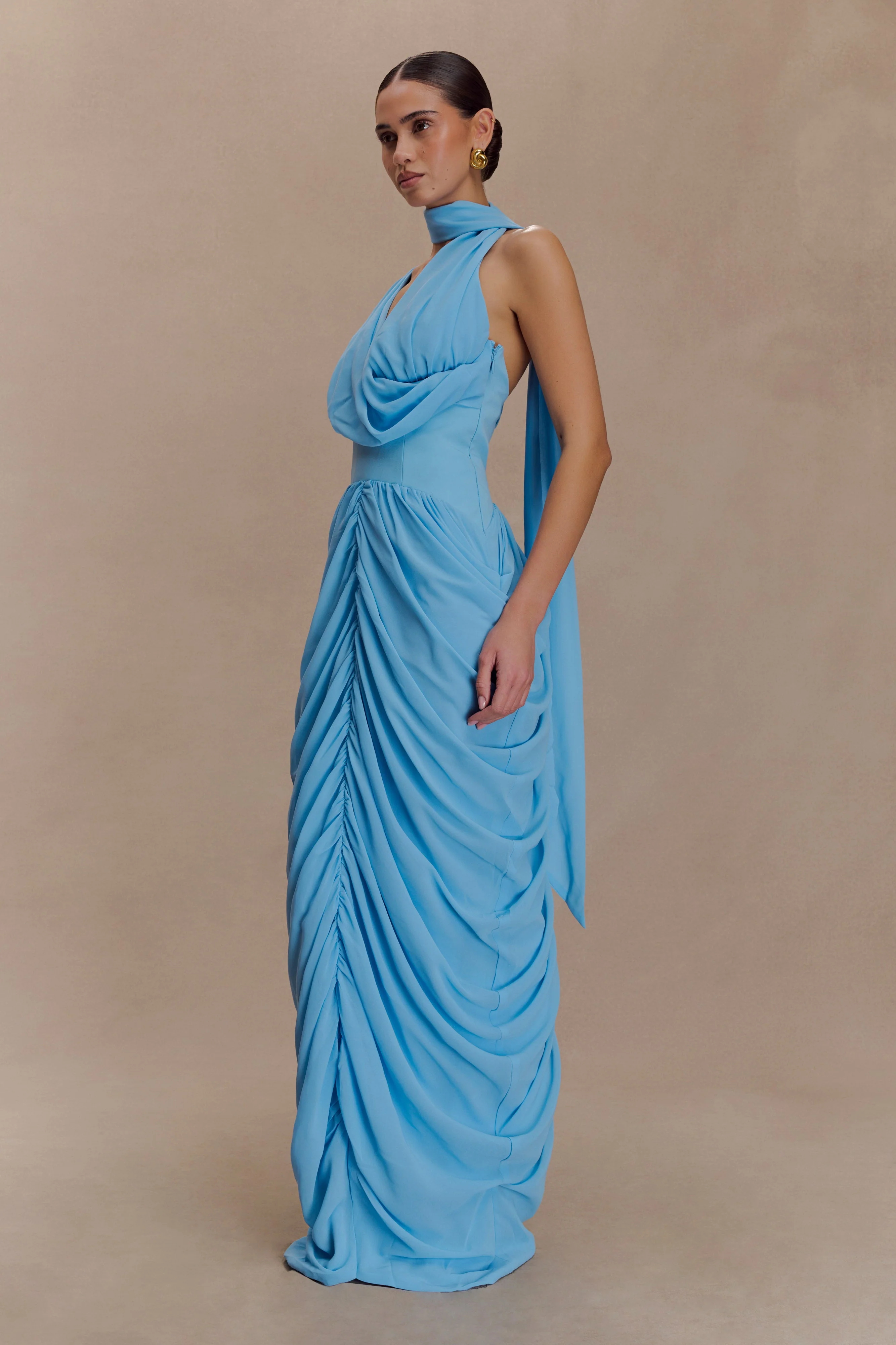 Alex Chiffon Maxi Dress - Blue - Image 5