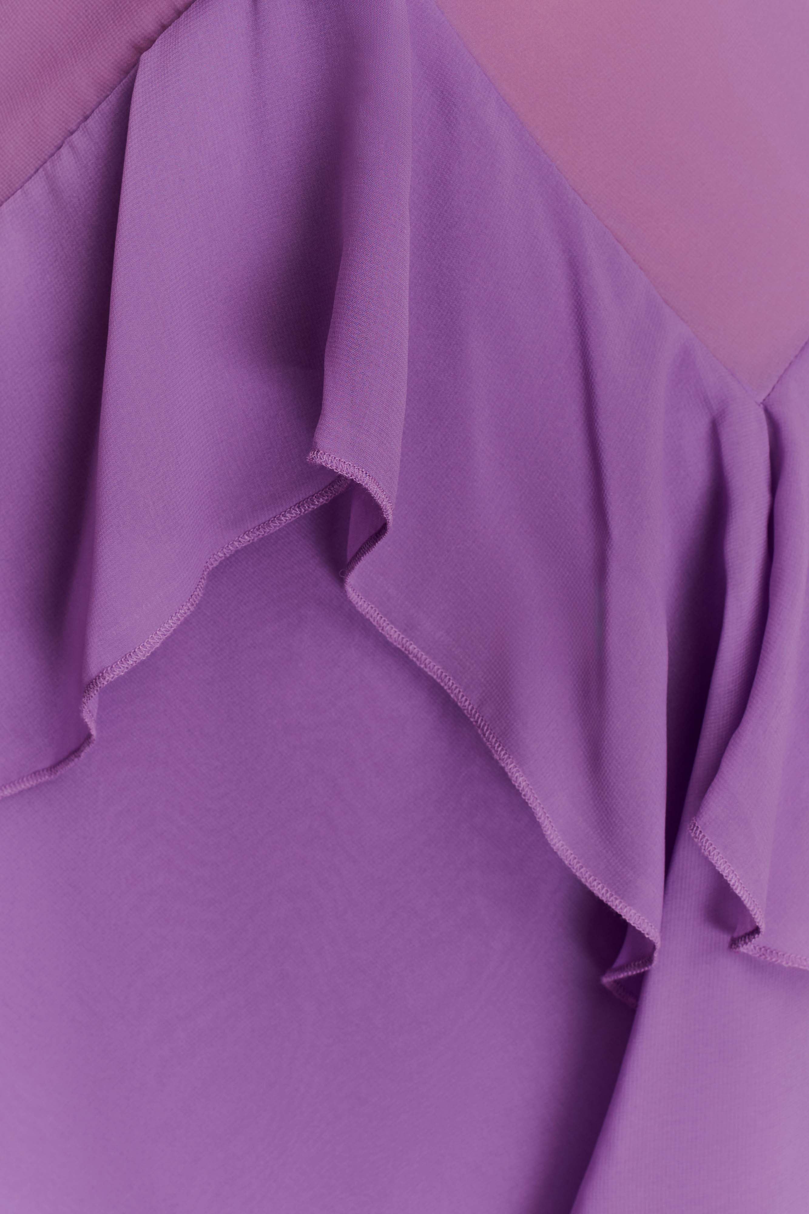 Aleyna Chiffon Ruffle Midi Dress - Purple - Image 5