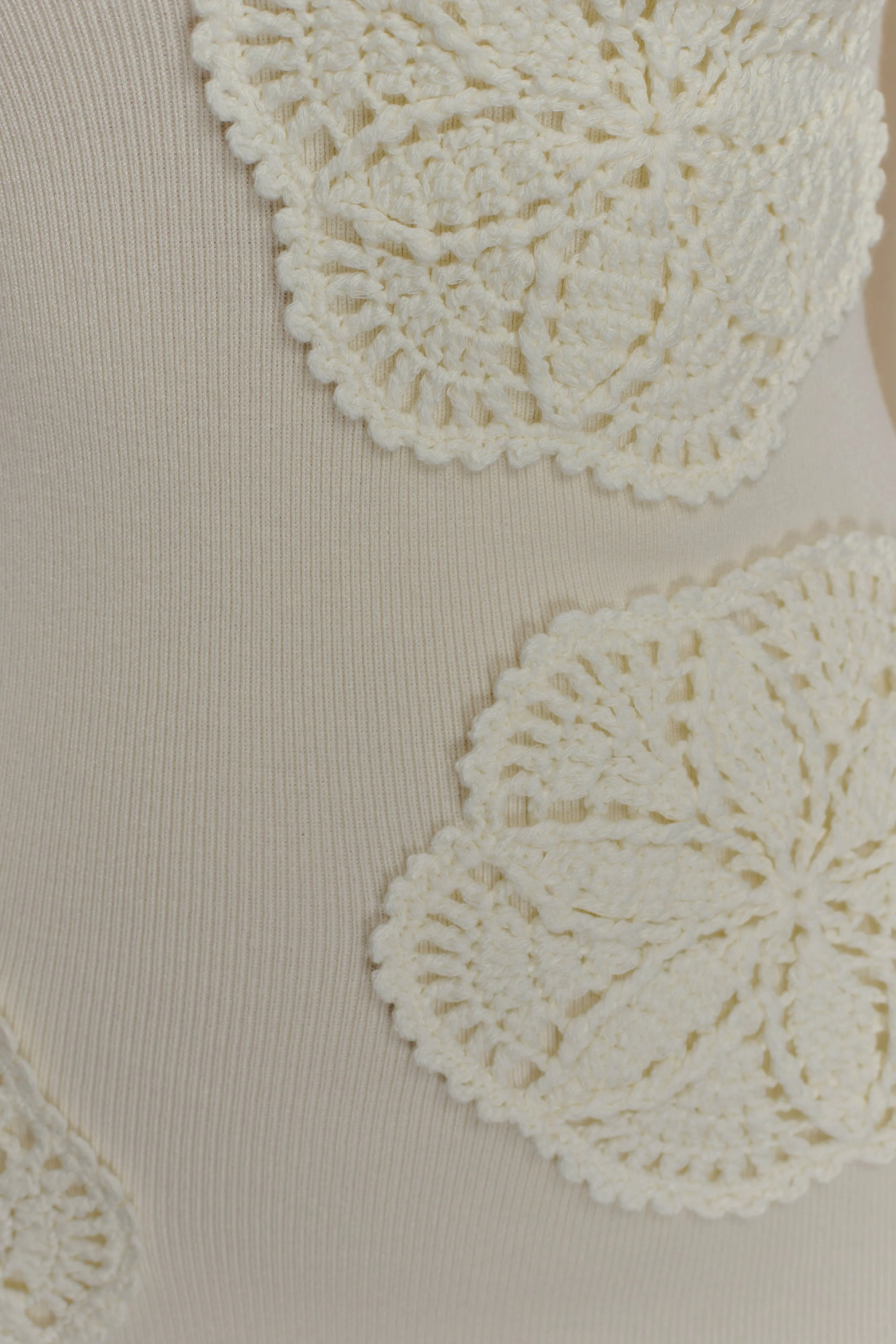 Amari Knit Crochet Knit Mini Dress - Ivory - Image 5