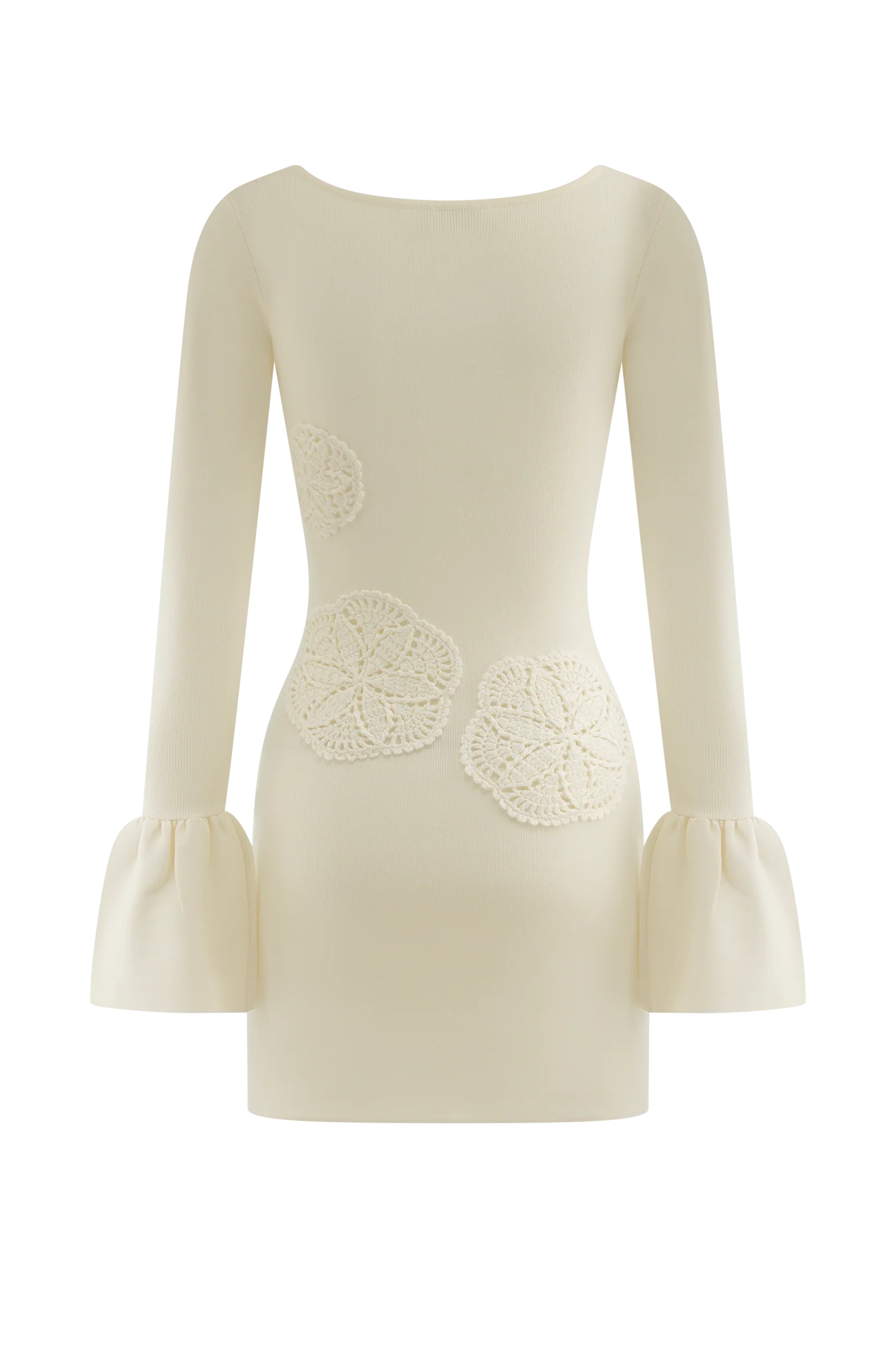 Amari Knit Crochet Knit Mini Dress - Ivory - Image 6