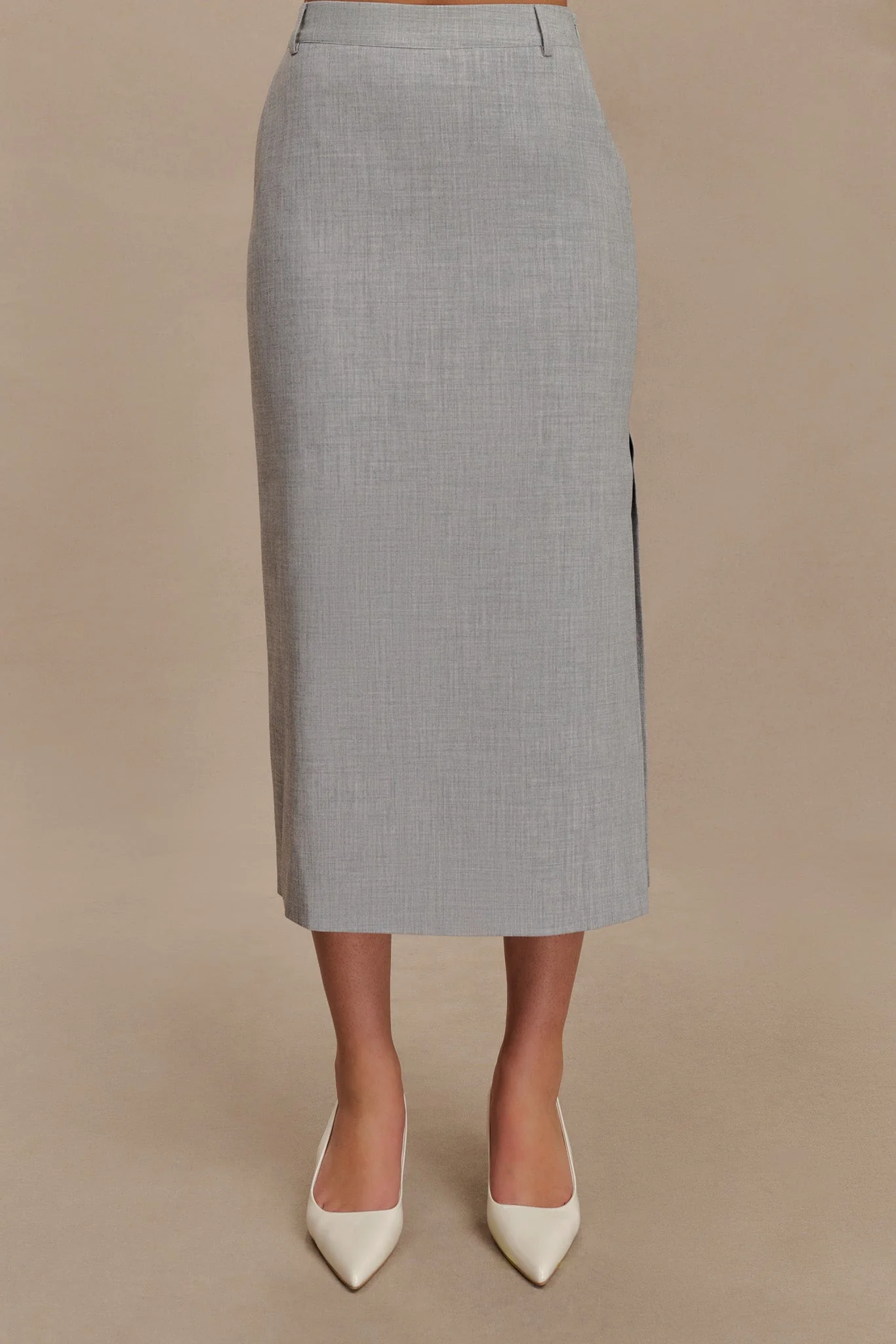 Ambrose Midi Skirt - Charcoal Marle - Image 2