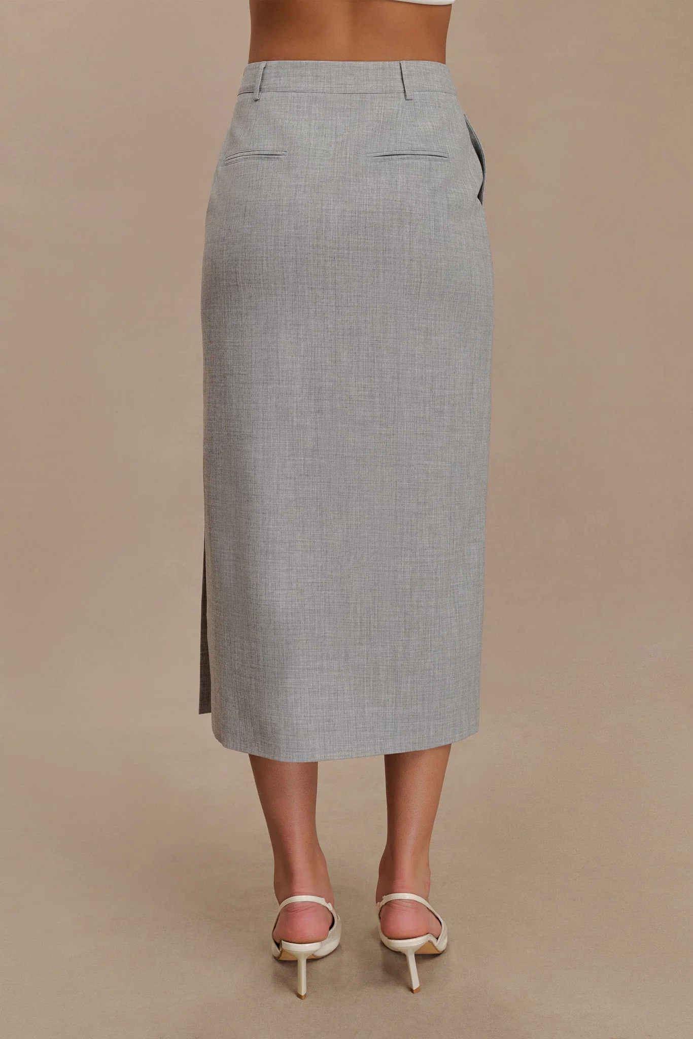 Ambrose Midi Skirt - Charcoal Marle - Image 3