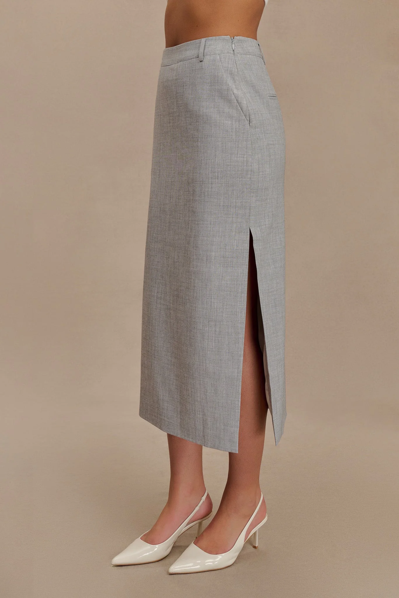Ambrose Midi Skirt - Charcoal Marle - Image 4