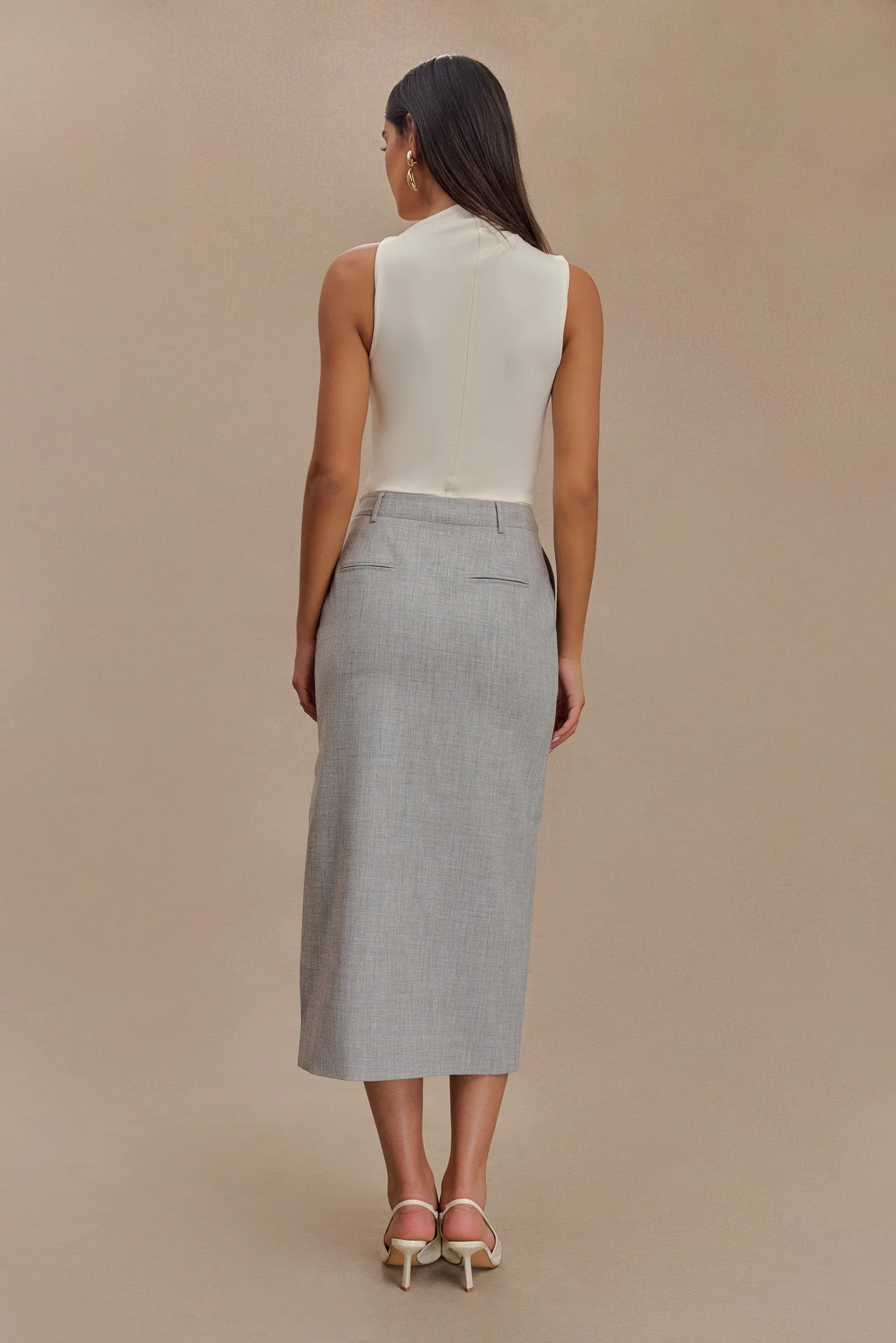 Ambrose Midi Skirt - Charcoal Marle - Image 7