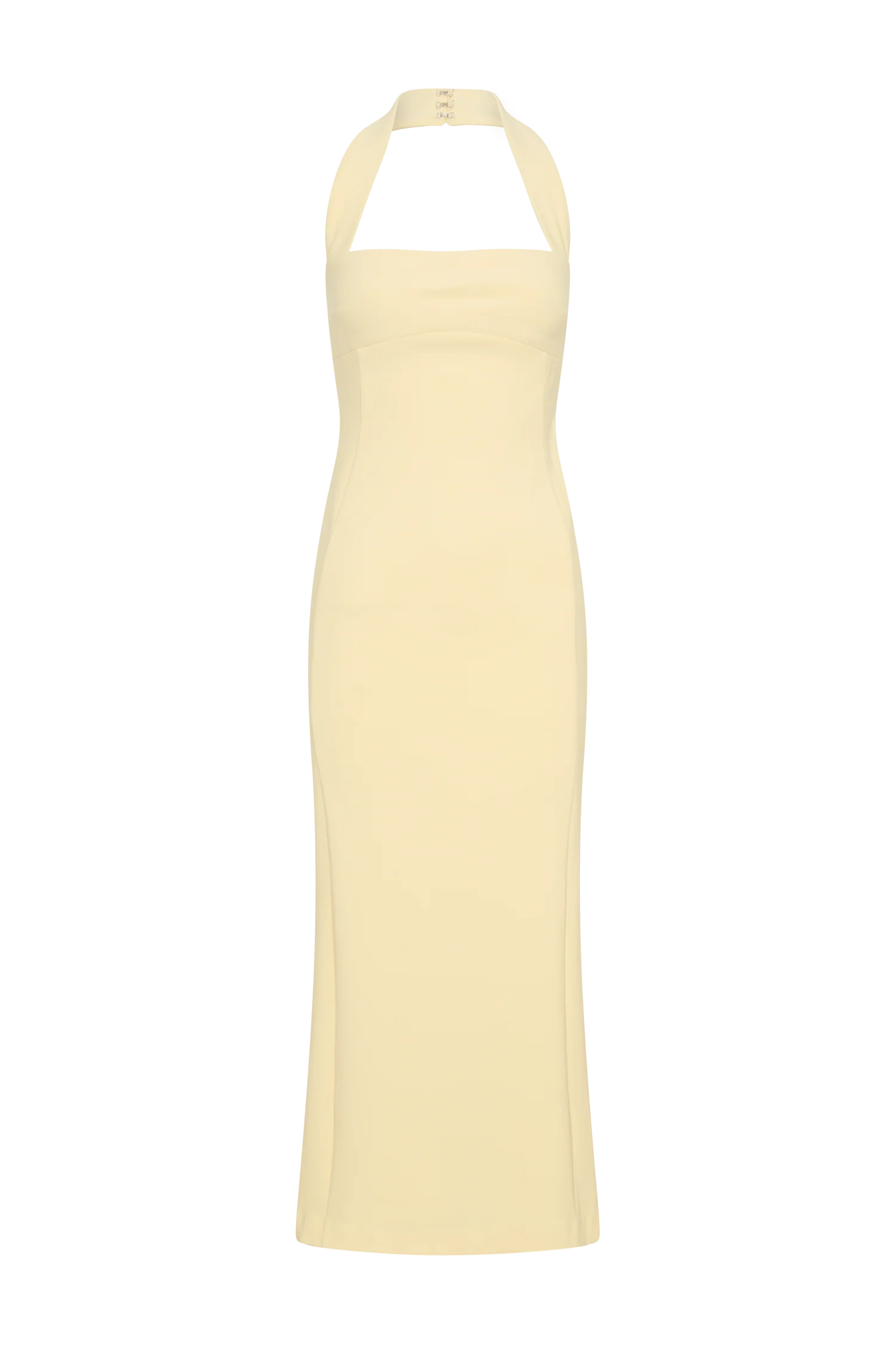 Amelita Suiting Halter Midi Dress - Pale Lemon - Image 9