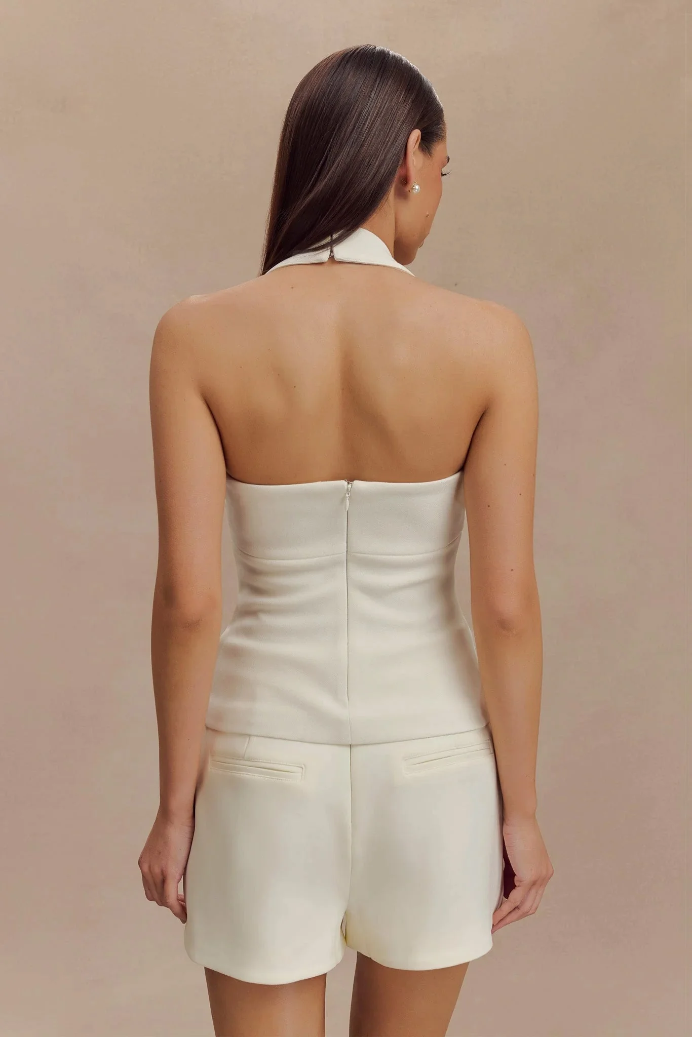 Amelita Suiting Halter Top - Ivory - Image 2