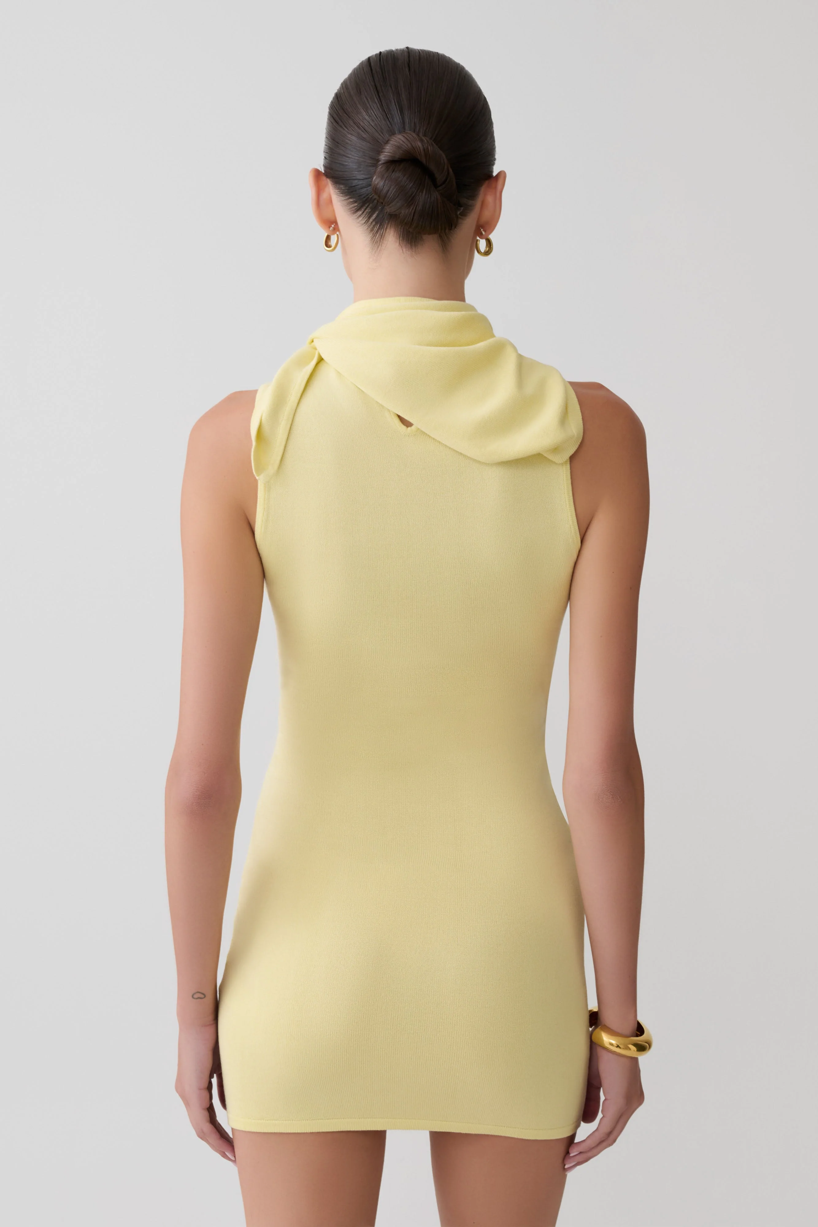 Amilee Scarf Knit Mini Dress - Lemon - Image 2