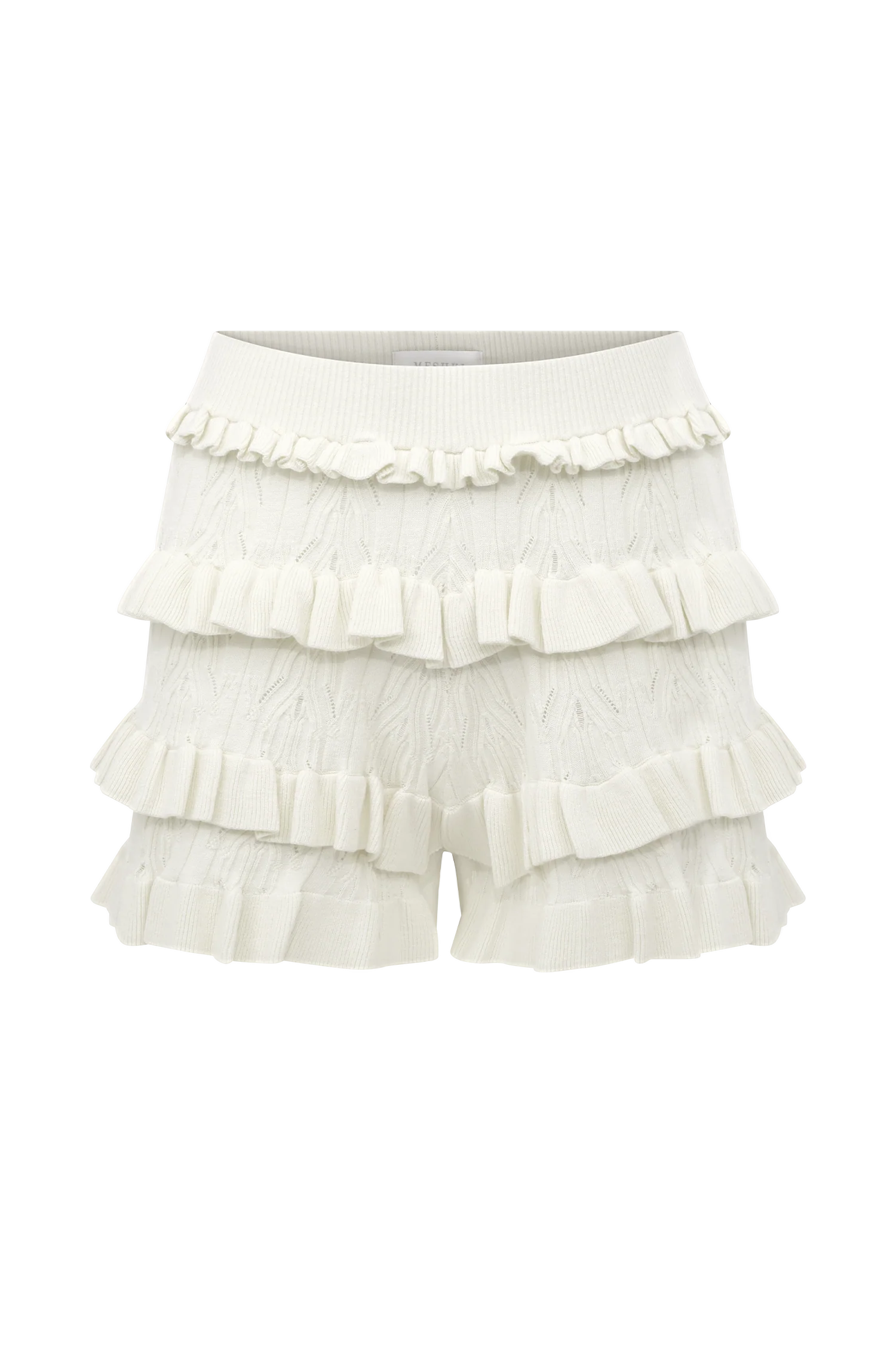 Amy Pointelle Knit Frill Bloomers - Ivory - Image 9