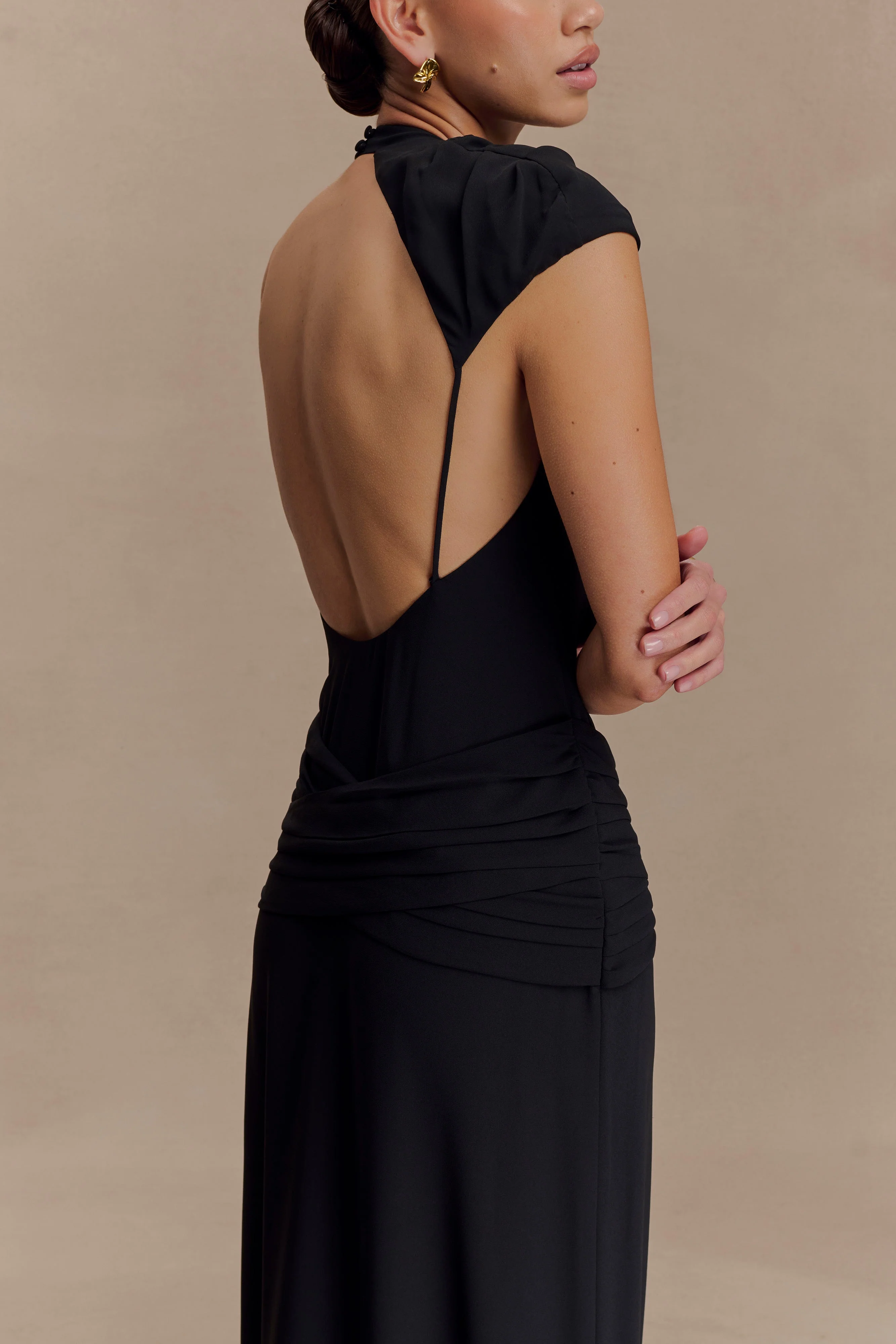 Analia Chiffon Maxi Dress - Black - Image 3