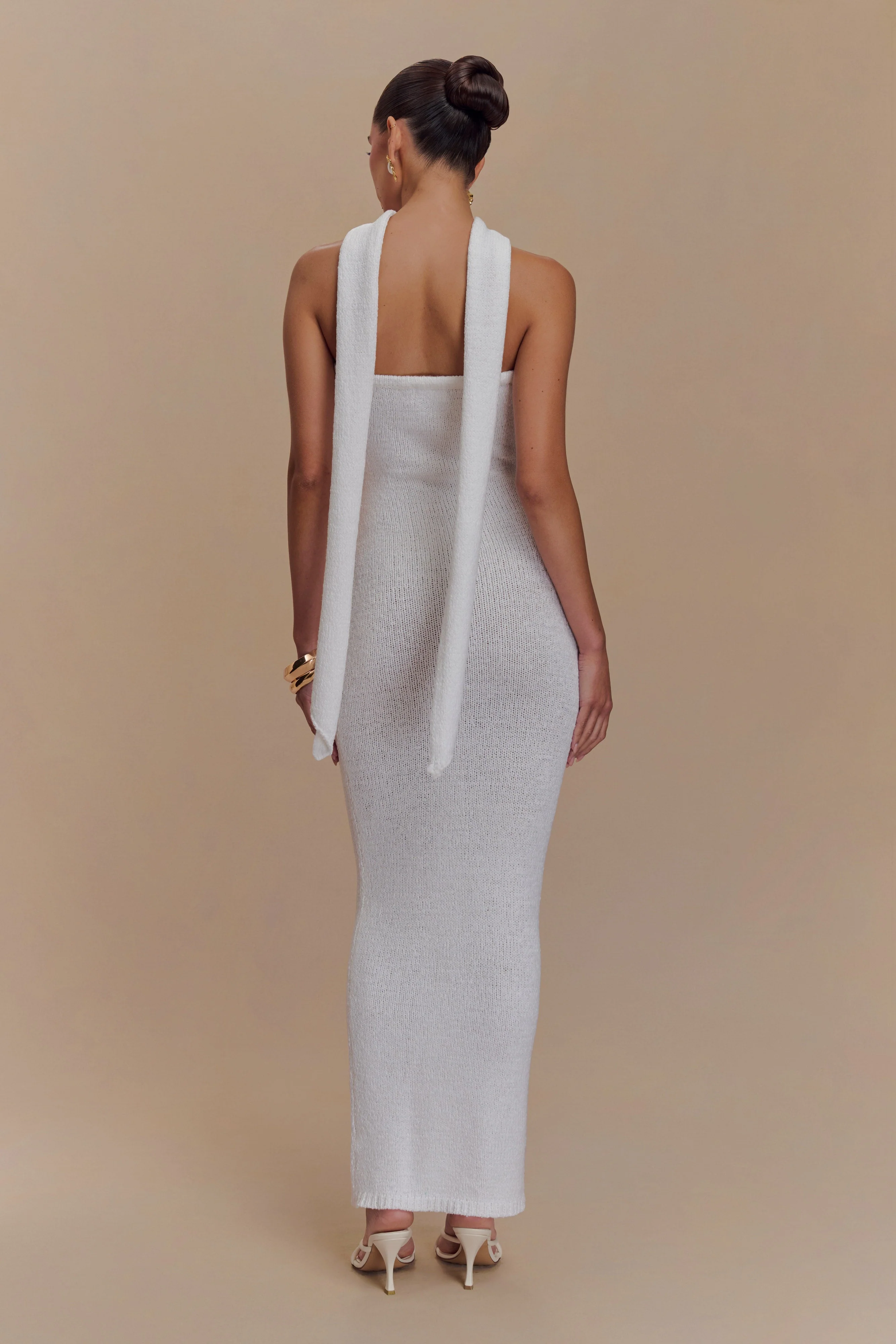 Andrea Strapless Knit Maxi Dress - White - Image 2