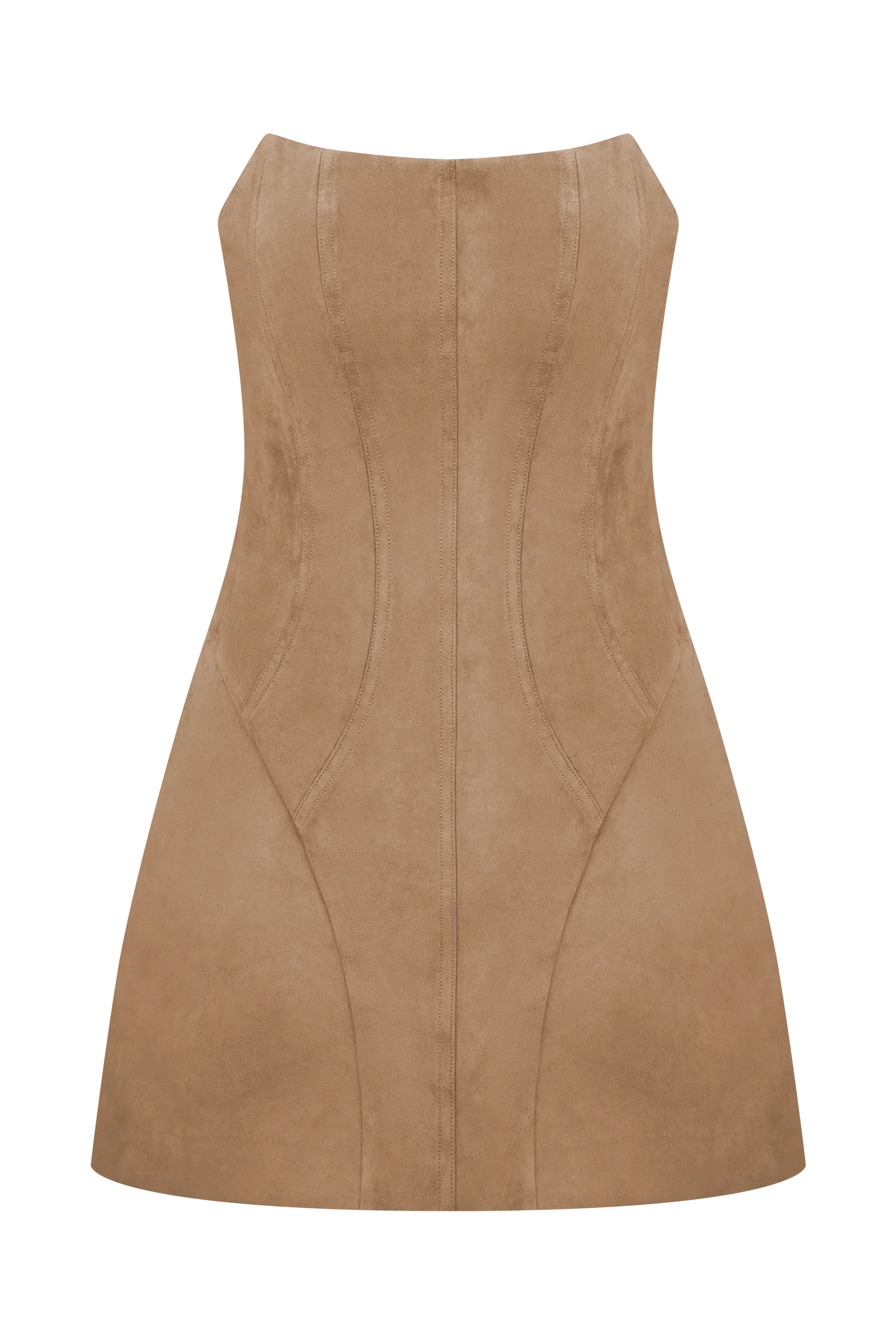Andy Faux Suede Mini Dress - Camel - Image 9