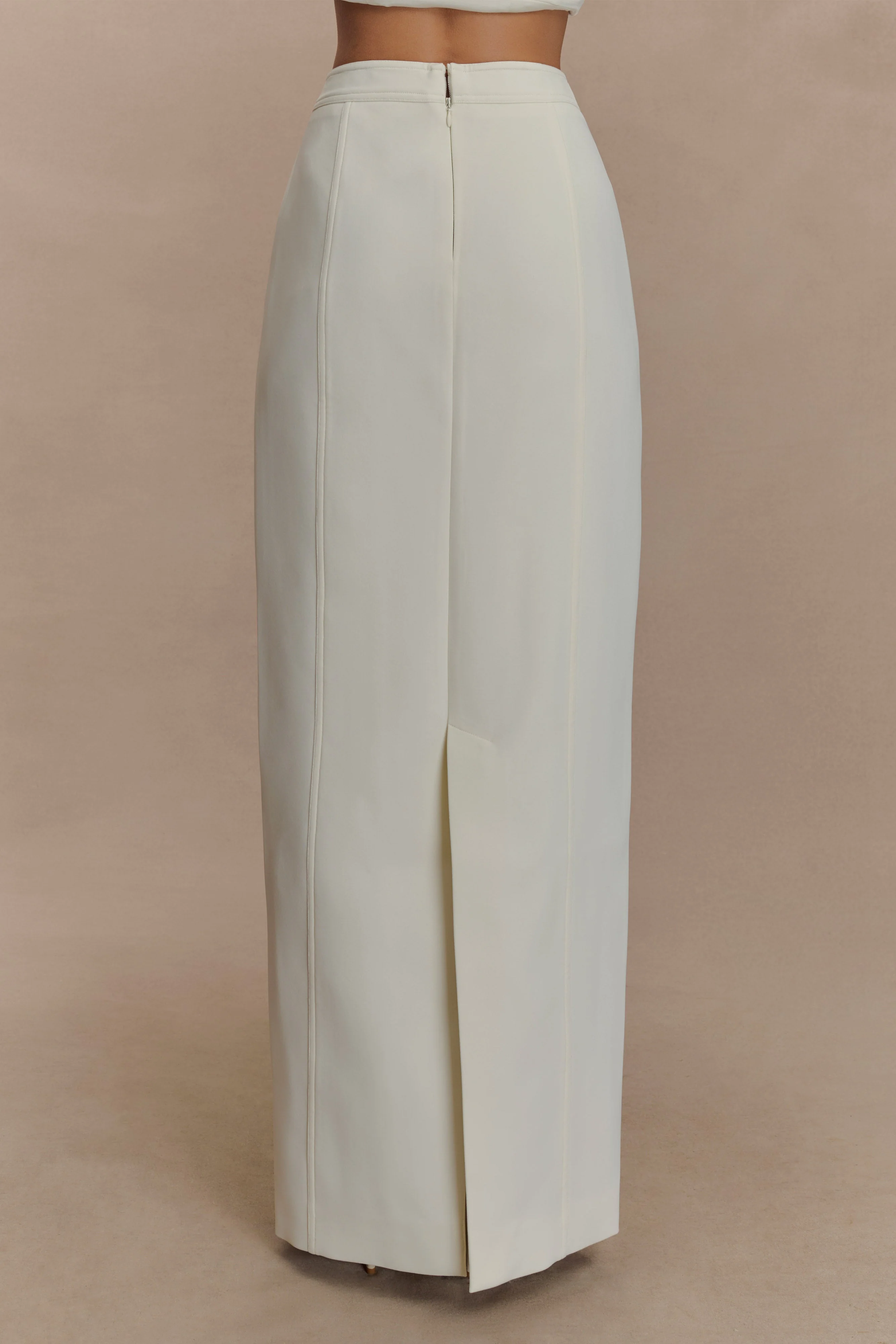 Angelie Suiting Maxi Skirt - Ivory - Image 3