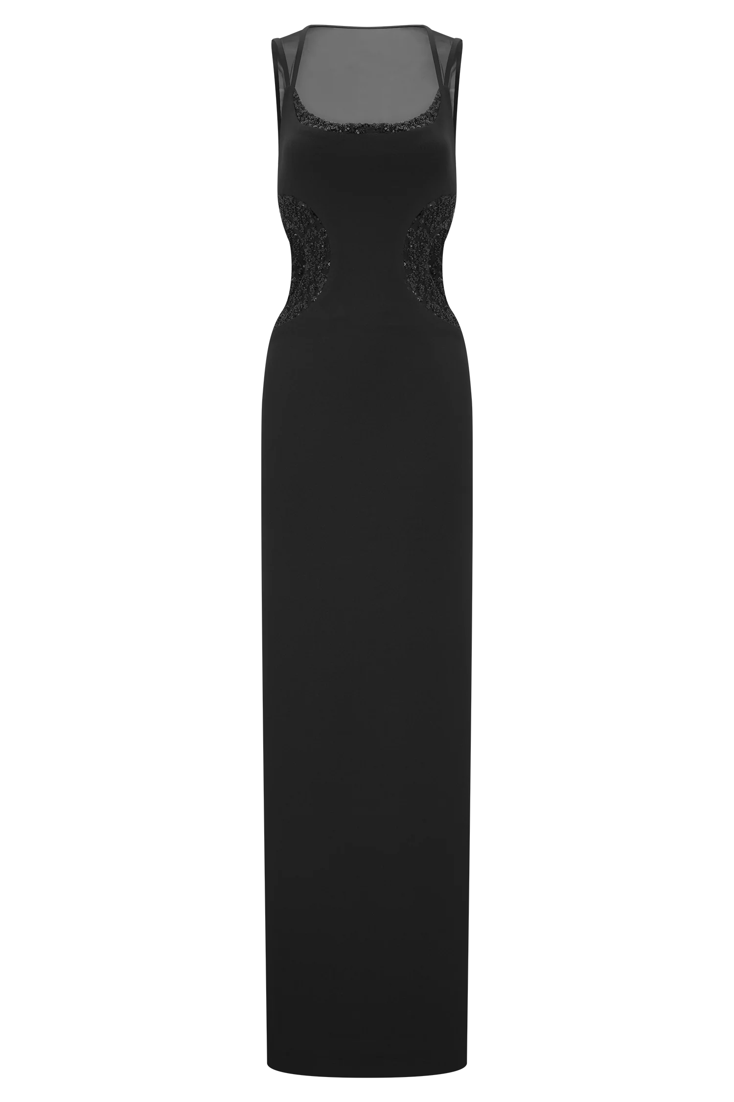 Angelique Beaded Crepe Maxi Dress - Black - Image 7