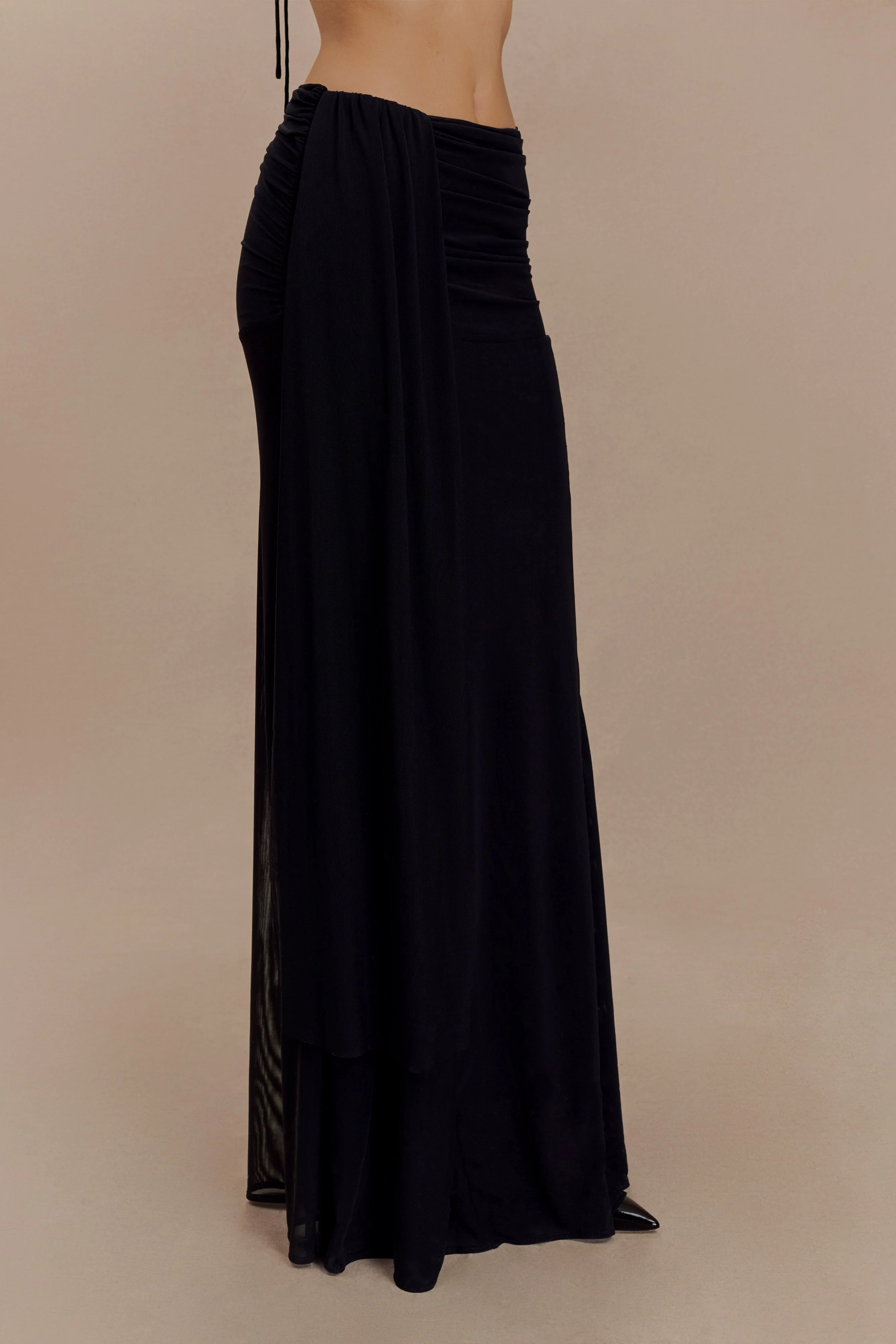 Arna Mesh Maxi Skirt - Black - Image 6