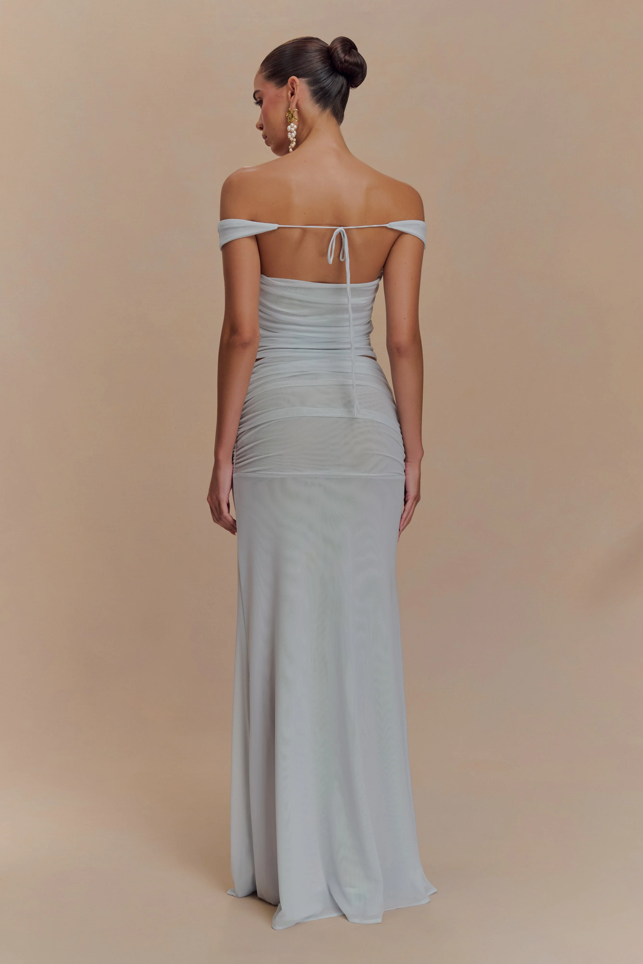Arna Mesh Maxi Skirt - Pale Blue - Image 2