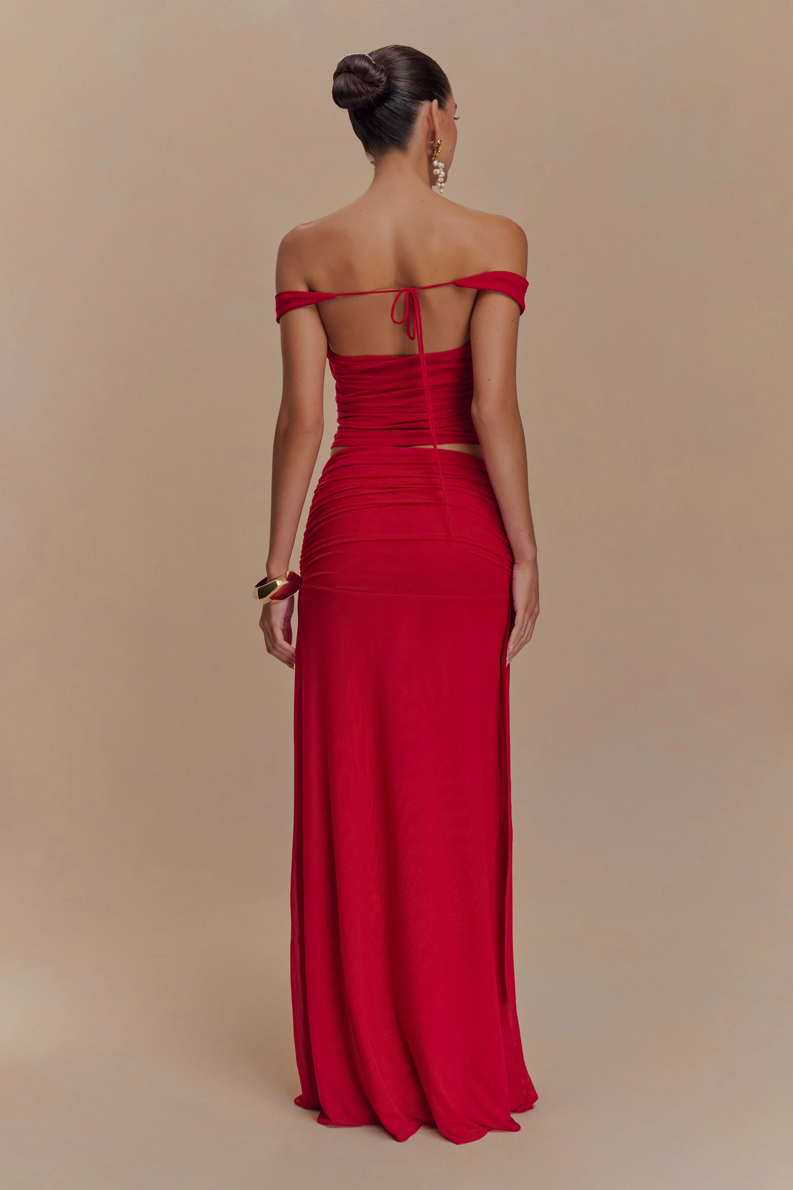 Arna Mesh Maxi Skirt - Ruby - Image 3