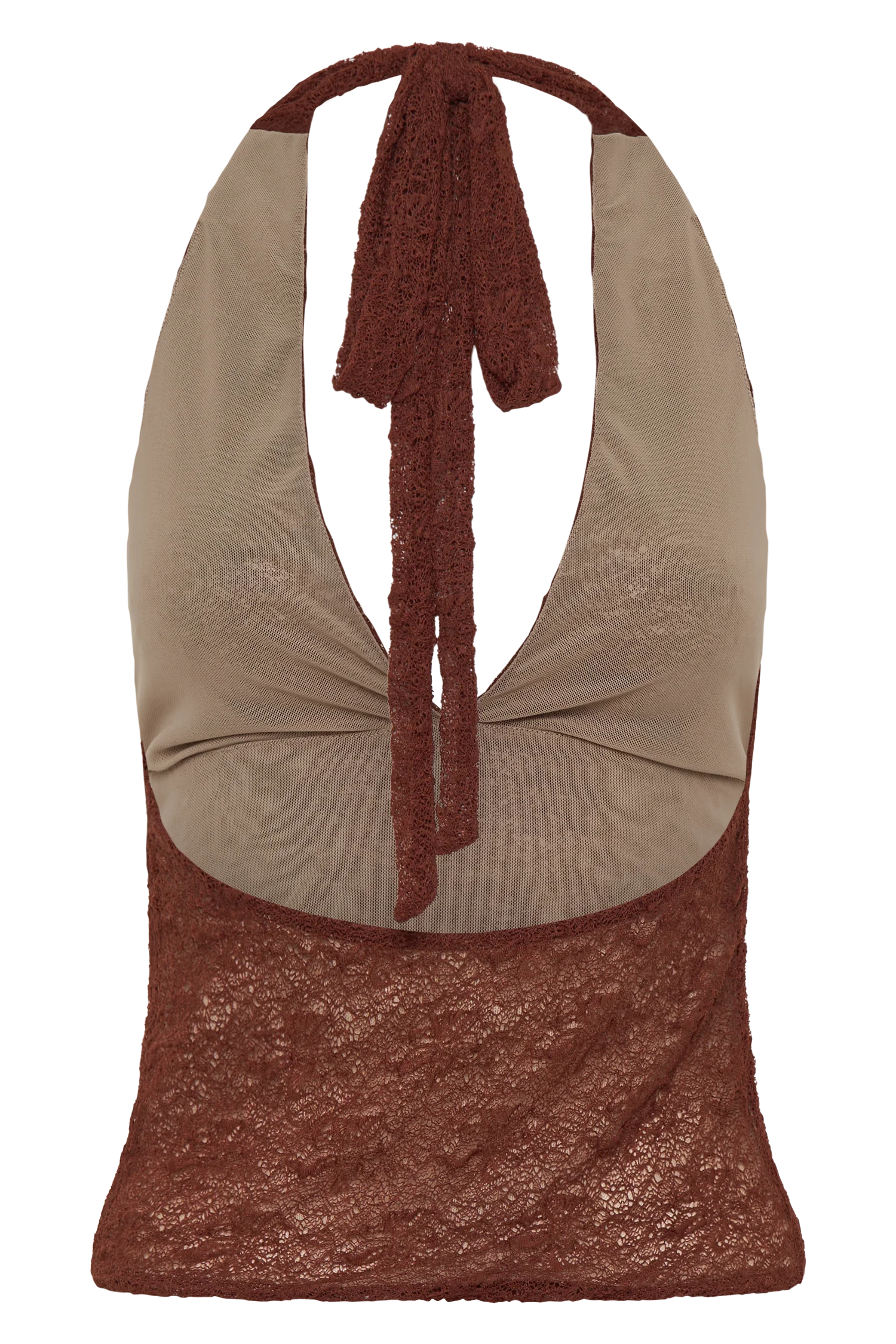 Asher Sheer Lace Halter Top - Chilli - Image 10