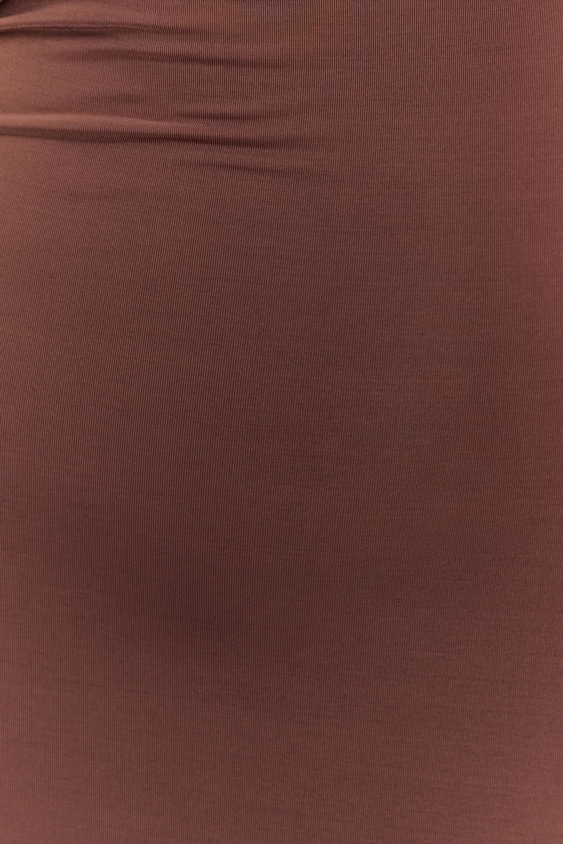 Ashford Asymmetrical Slinky Maxi Dress - Chocolate - Image 4