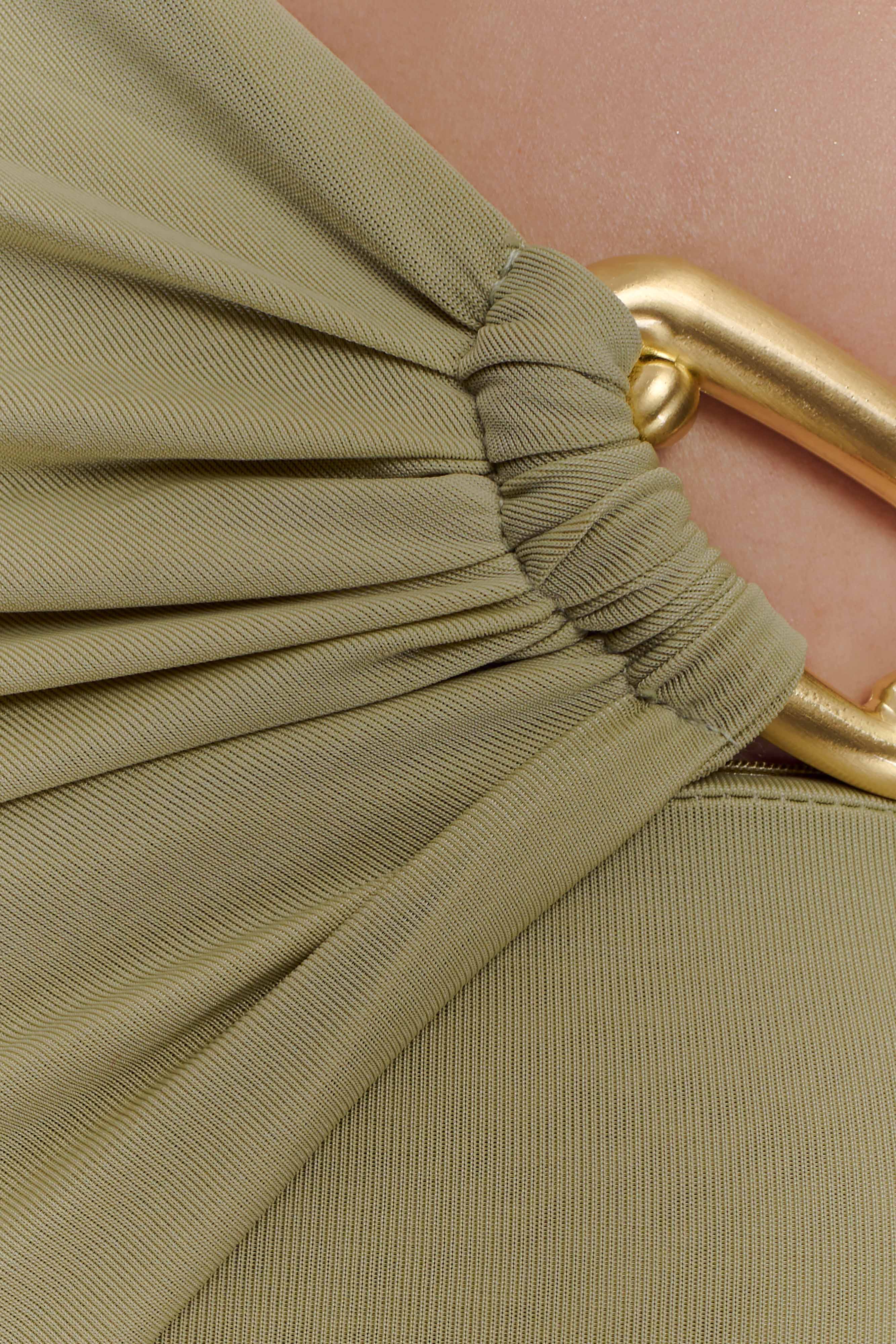 Ashford Asymmetrical Slinky Maxi Dress - Sage - Image 5