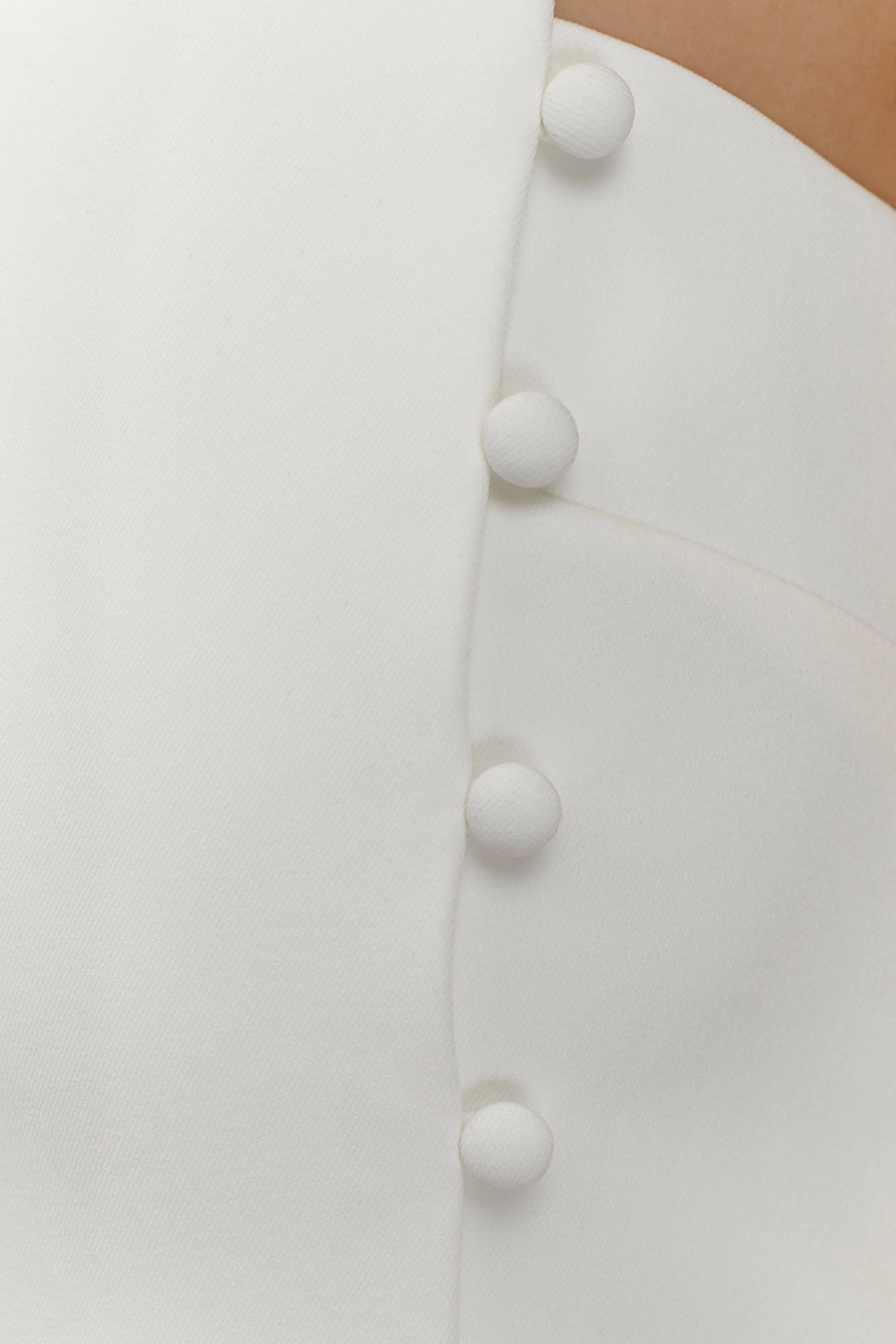 Astrid Asymmetric Sleeveless Suiting Top - White - Image 7
