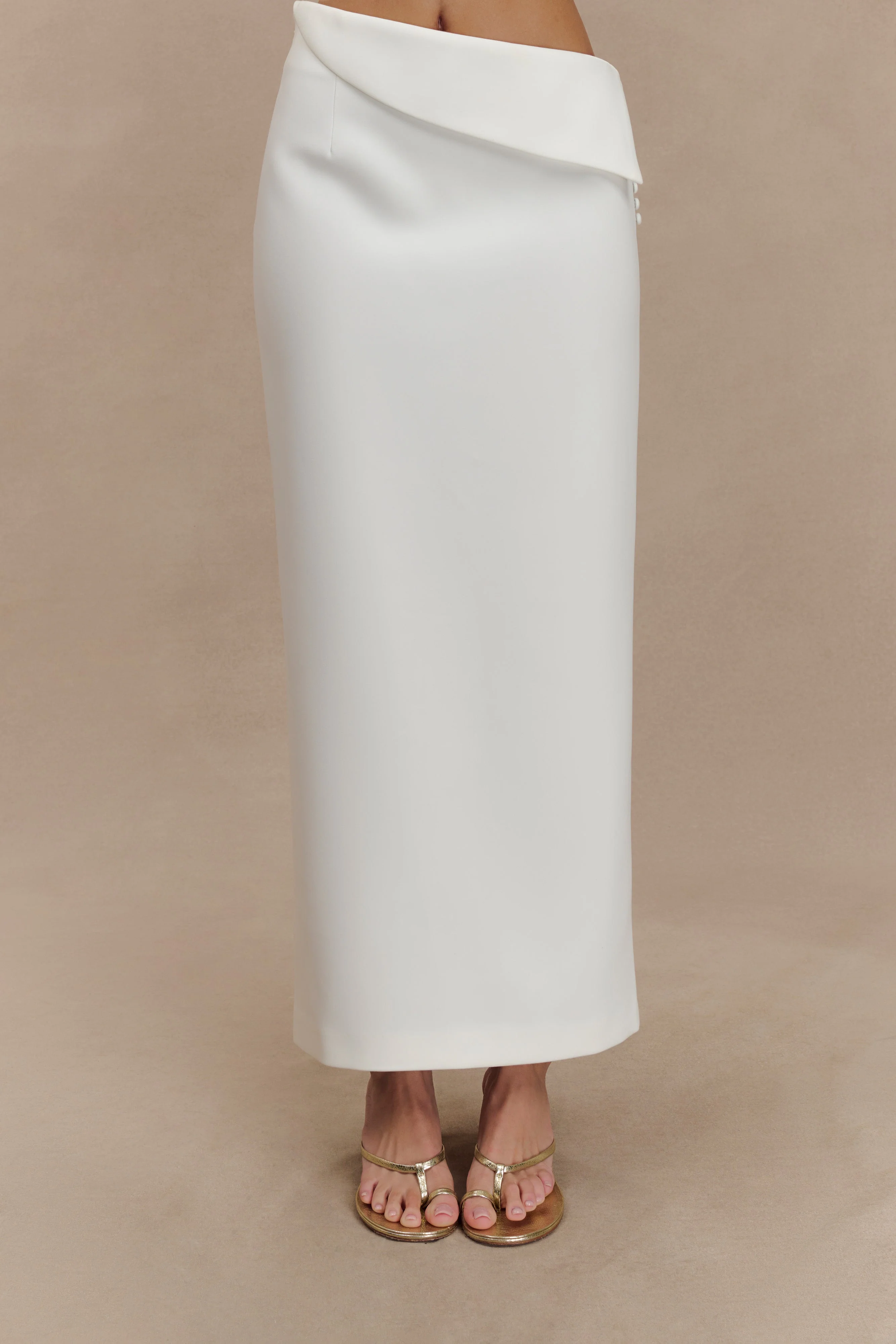 Astrid Suiting Midi Skirt - White - Image 2