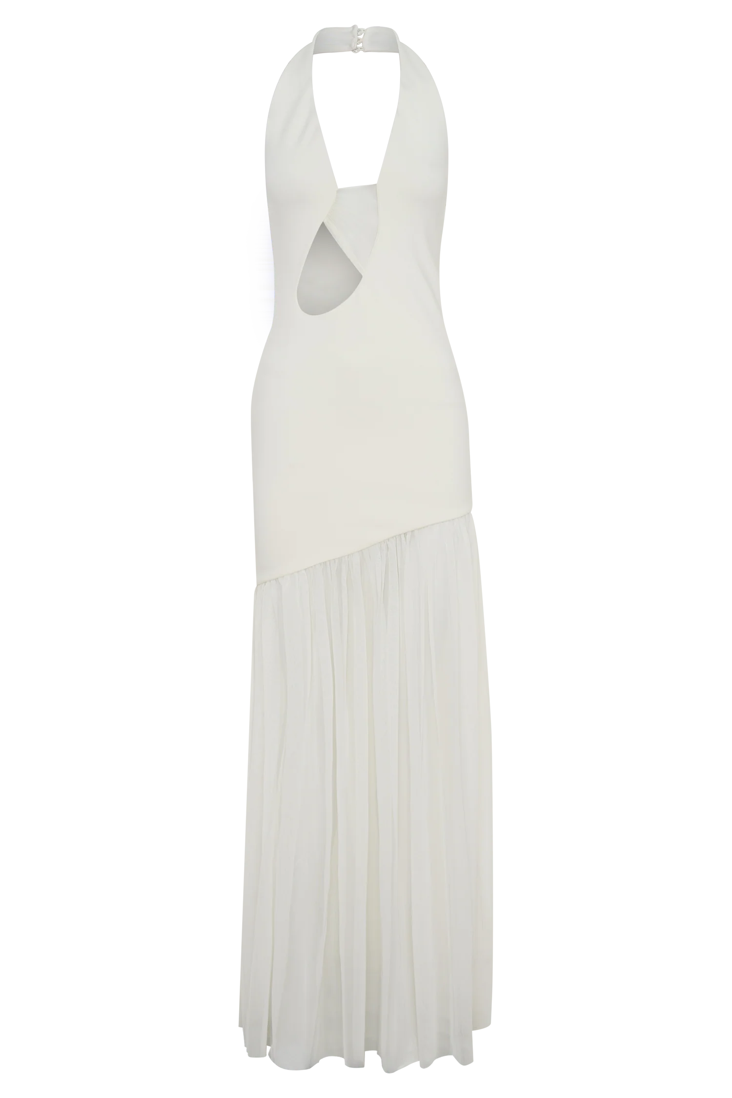 Aubree Crepe And Mesh Maxi Dress - Ivory - Image 7