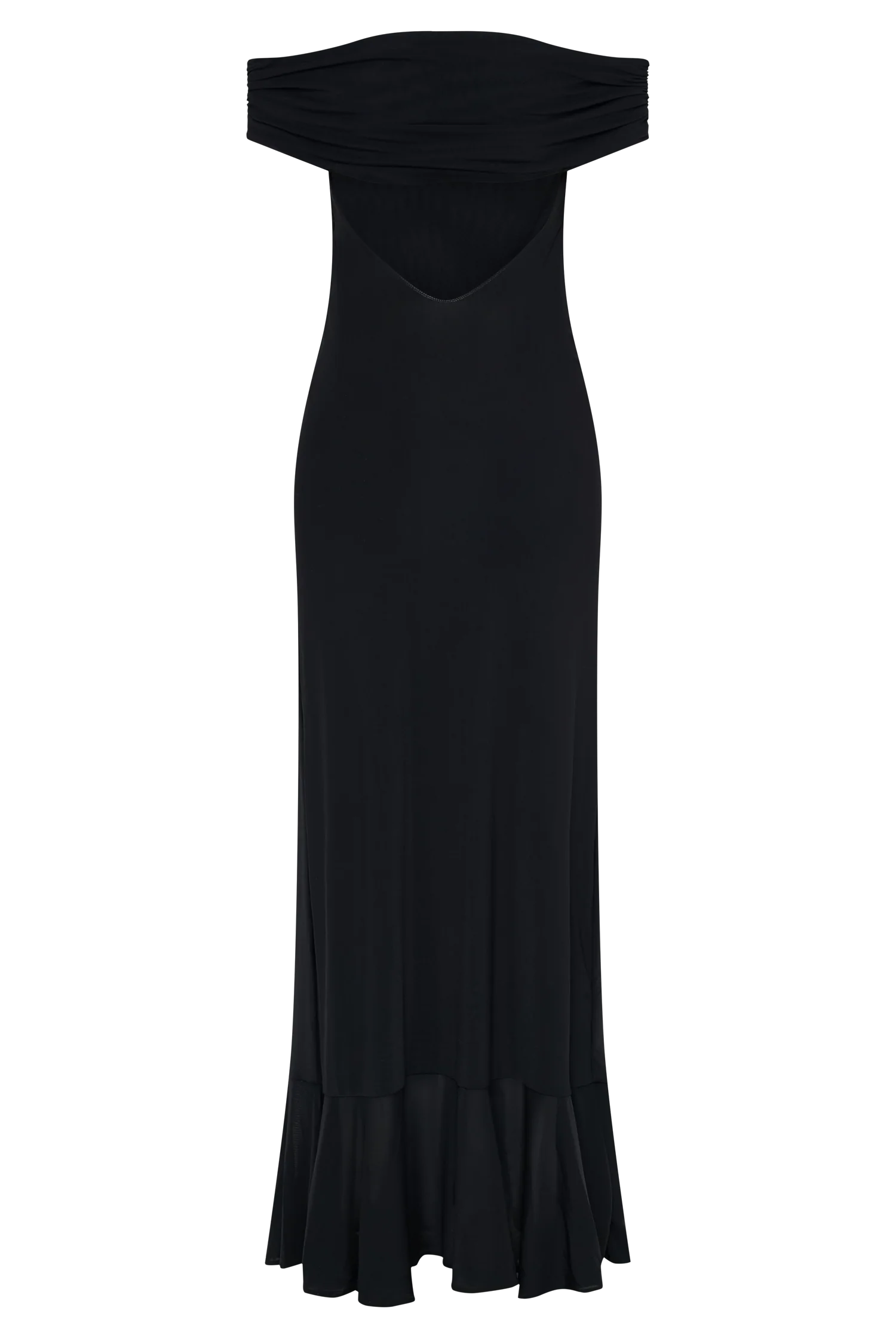 Audrey Off Shoulder Mesh Maxi Dress - Black - Image 6