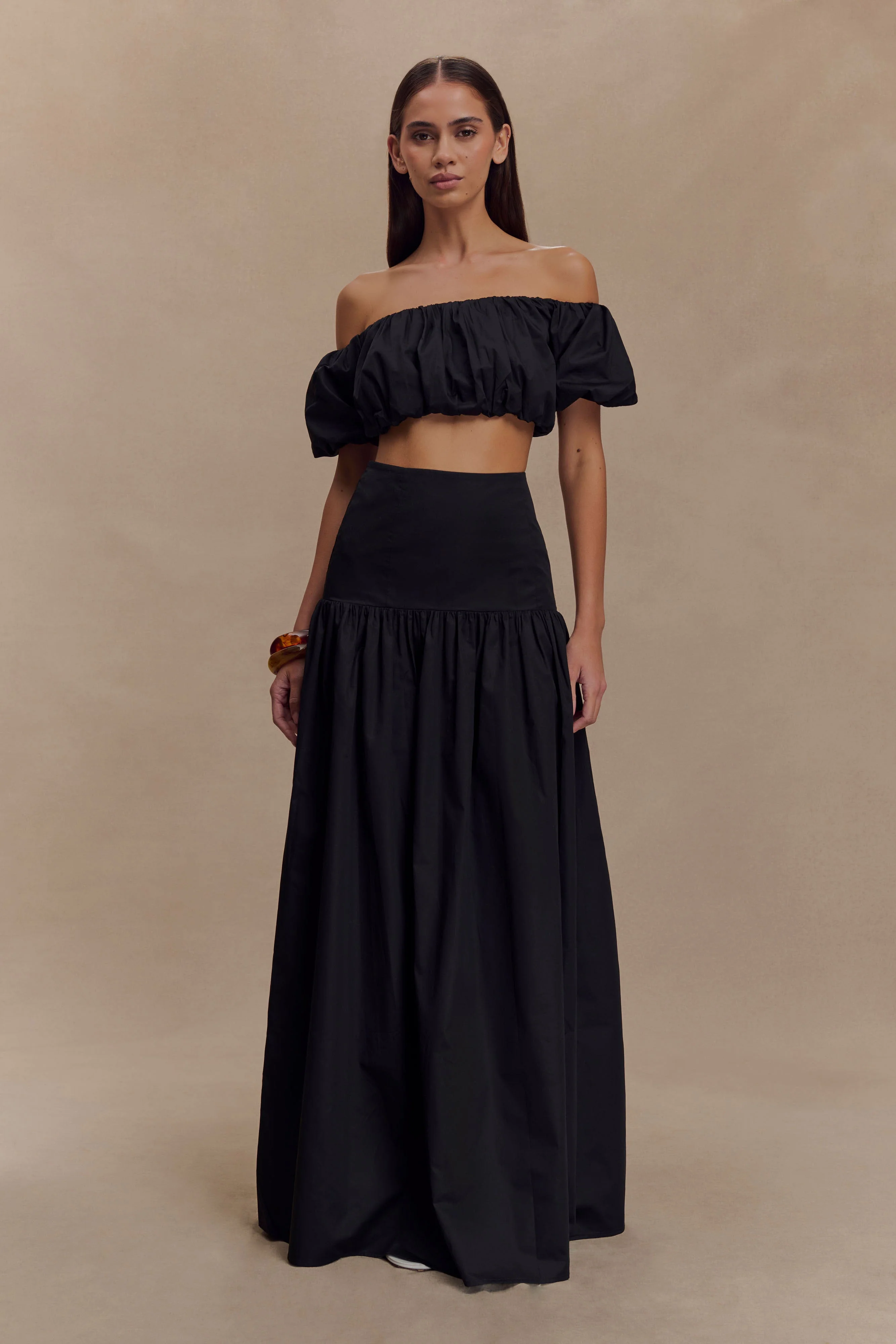Autumn Off Shoulder Bubble Top - Black - Image 5