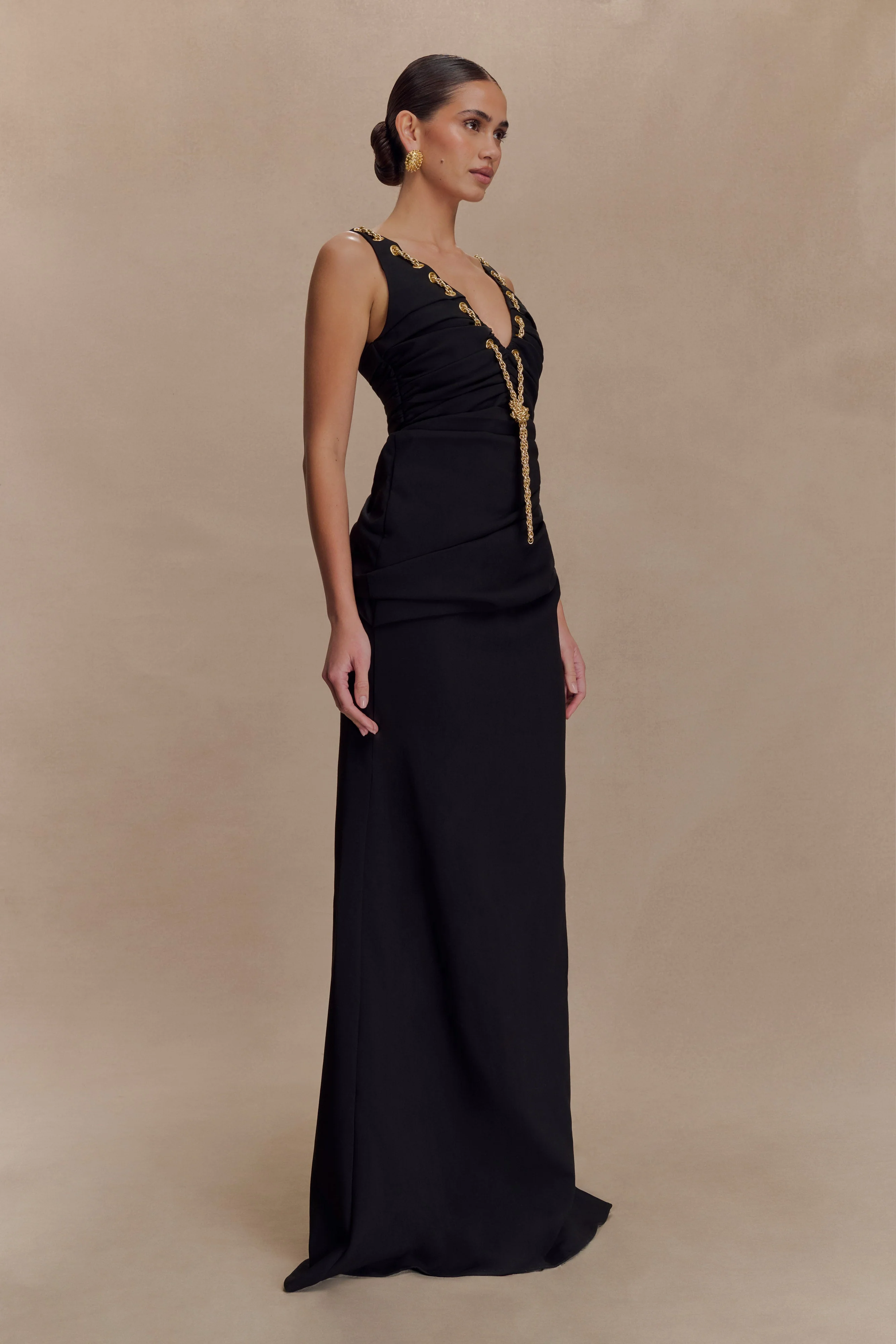 Axton Low Neck Maxi Dress - Black - Image 4