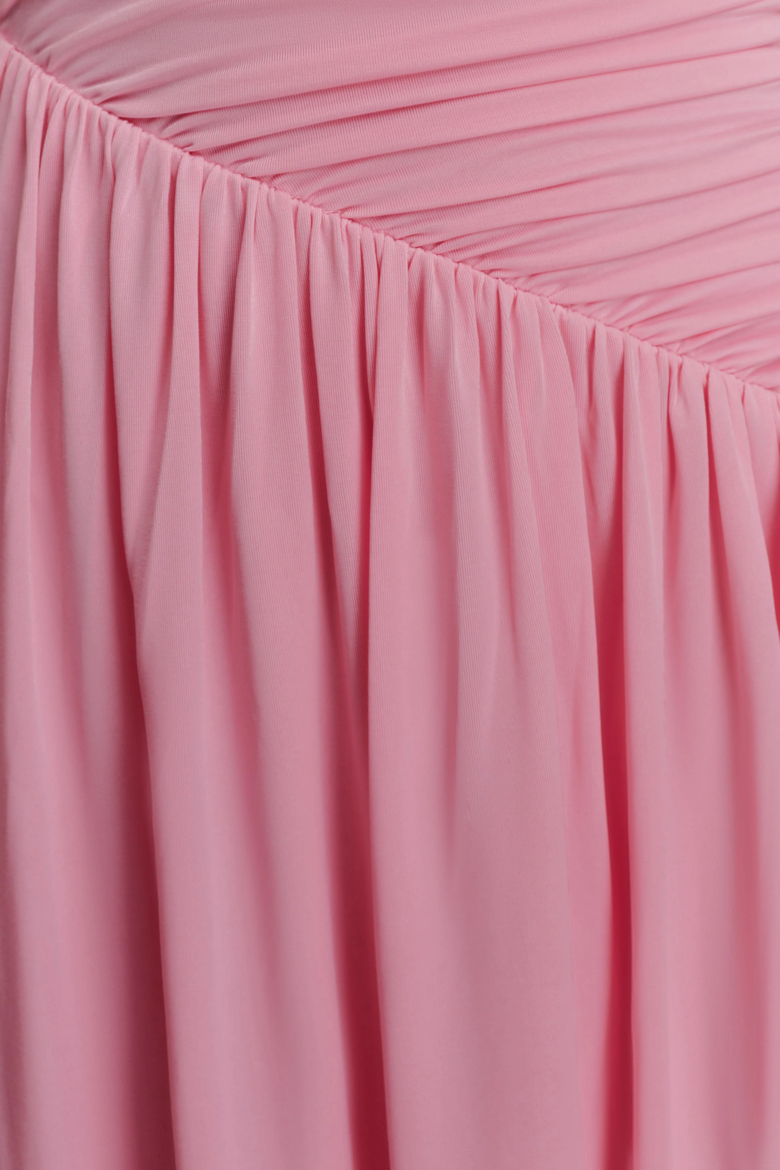 Ayeshya Slinky Asymmetric Maxi Dress - Candy Pink - Image 5