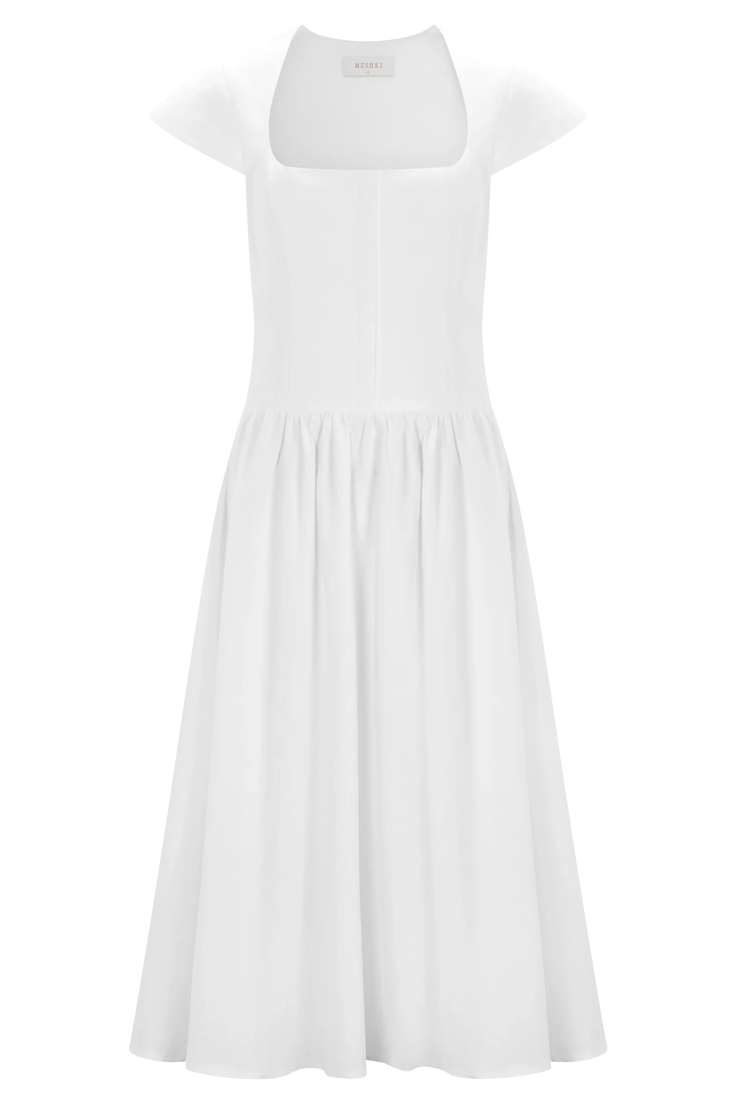 Ayla Cotton Fit And Flare Midi Dress - White - Image 7