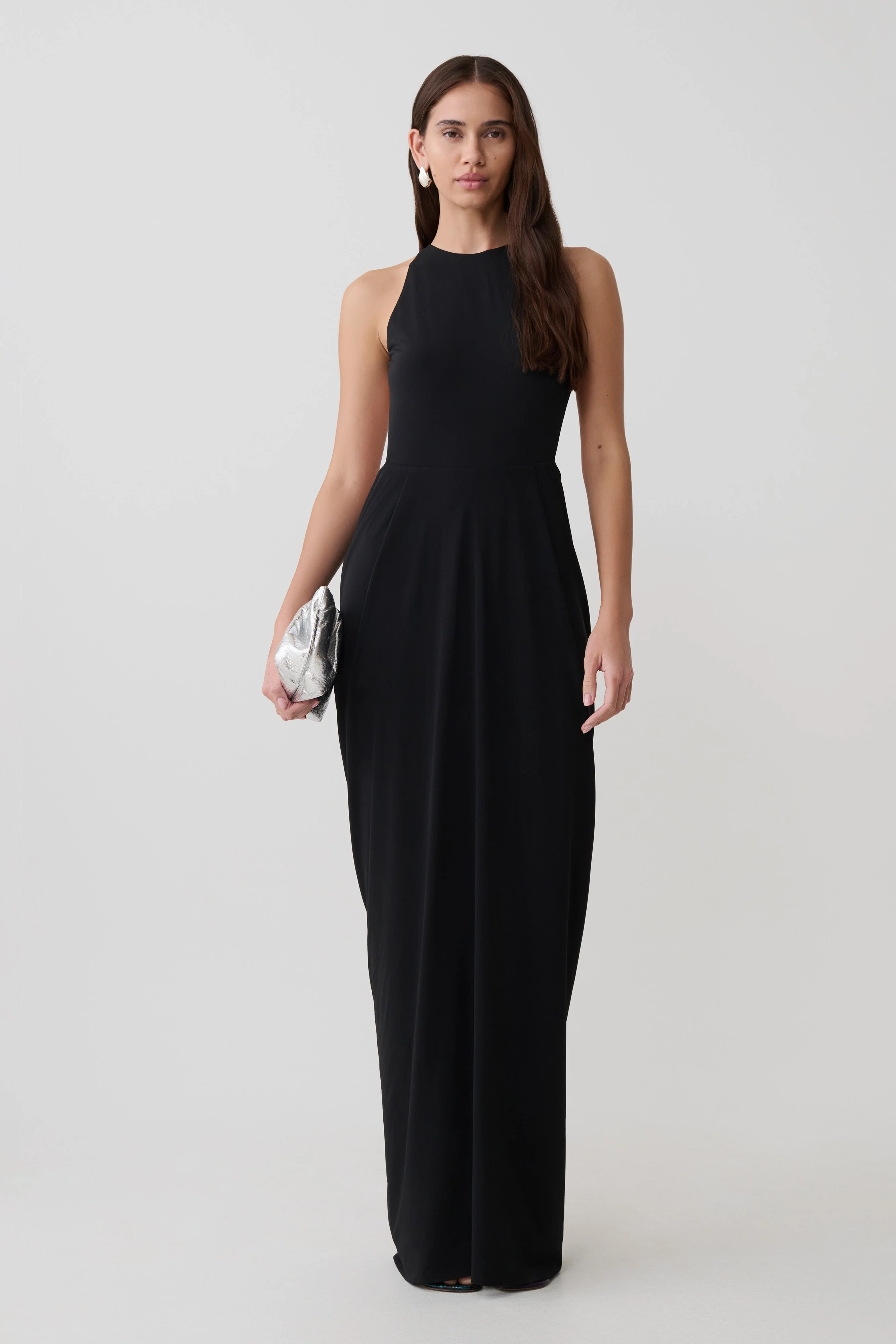 Bahari Low Back Halter Maxi Dress - Black - Image 8