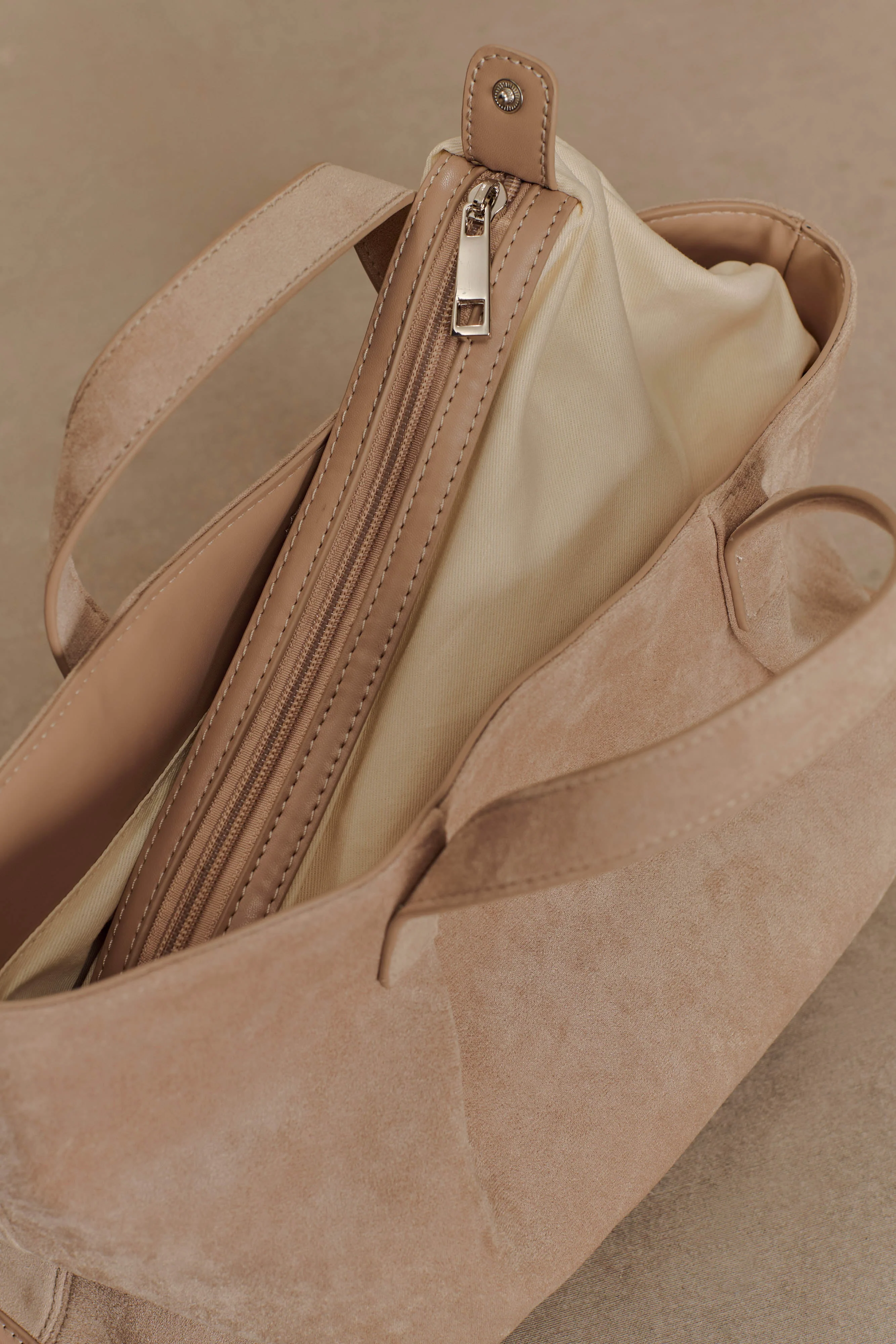 Baylor Faux Suede Bag - Natural - Image 4