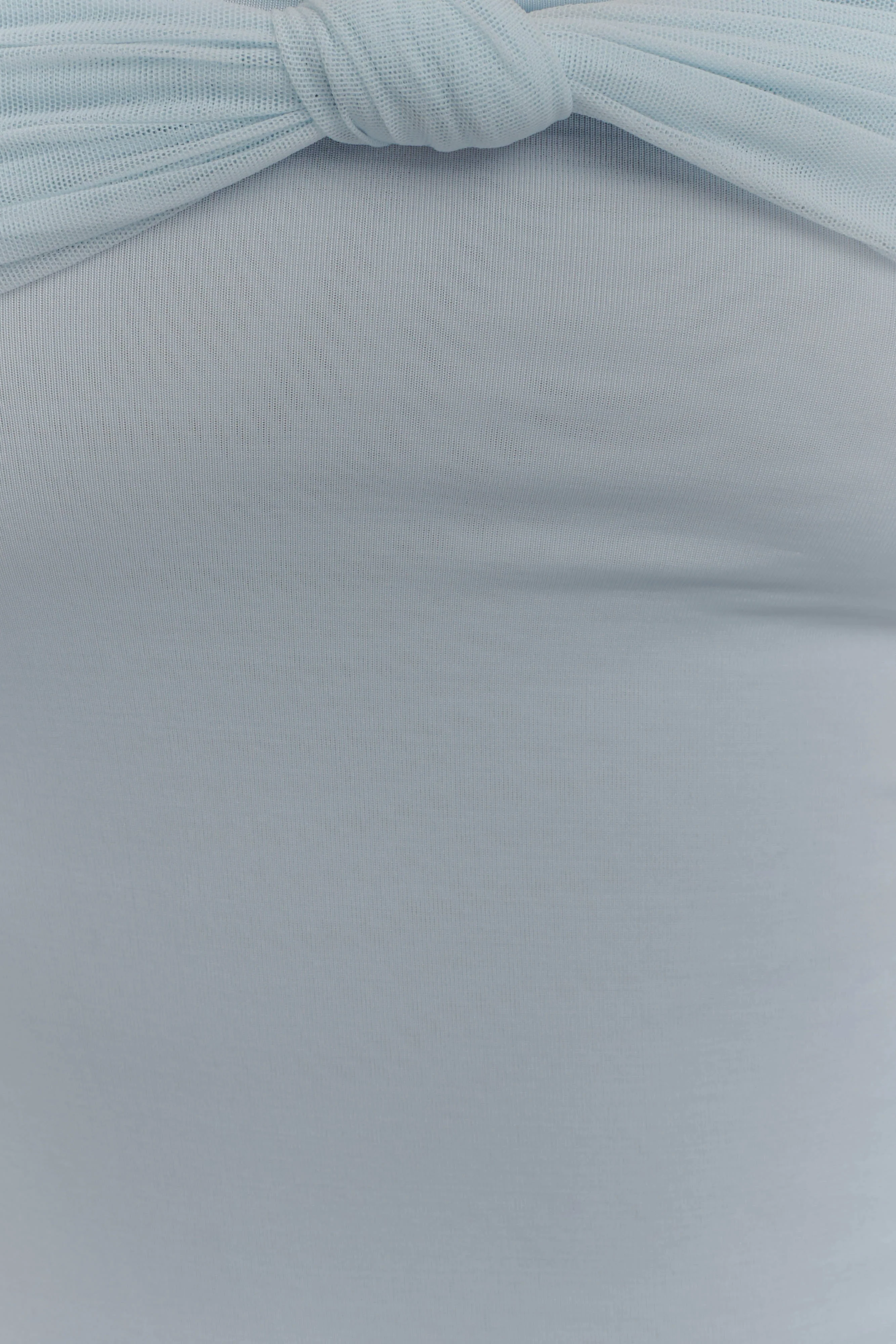 Bernadina Mesh And Slinky Halter Maxi Dress - Pale Blue - Image 6