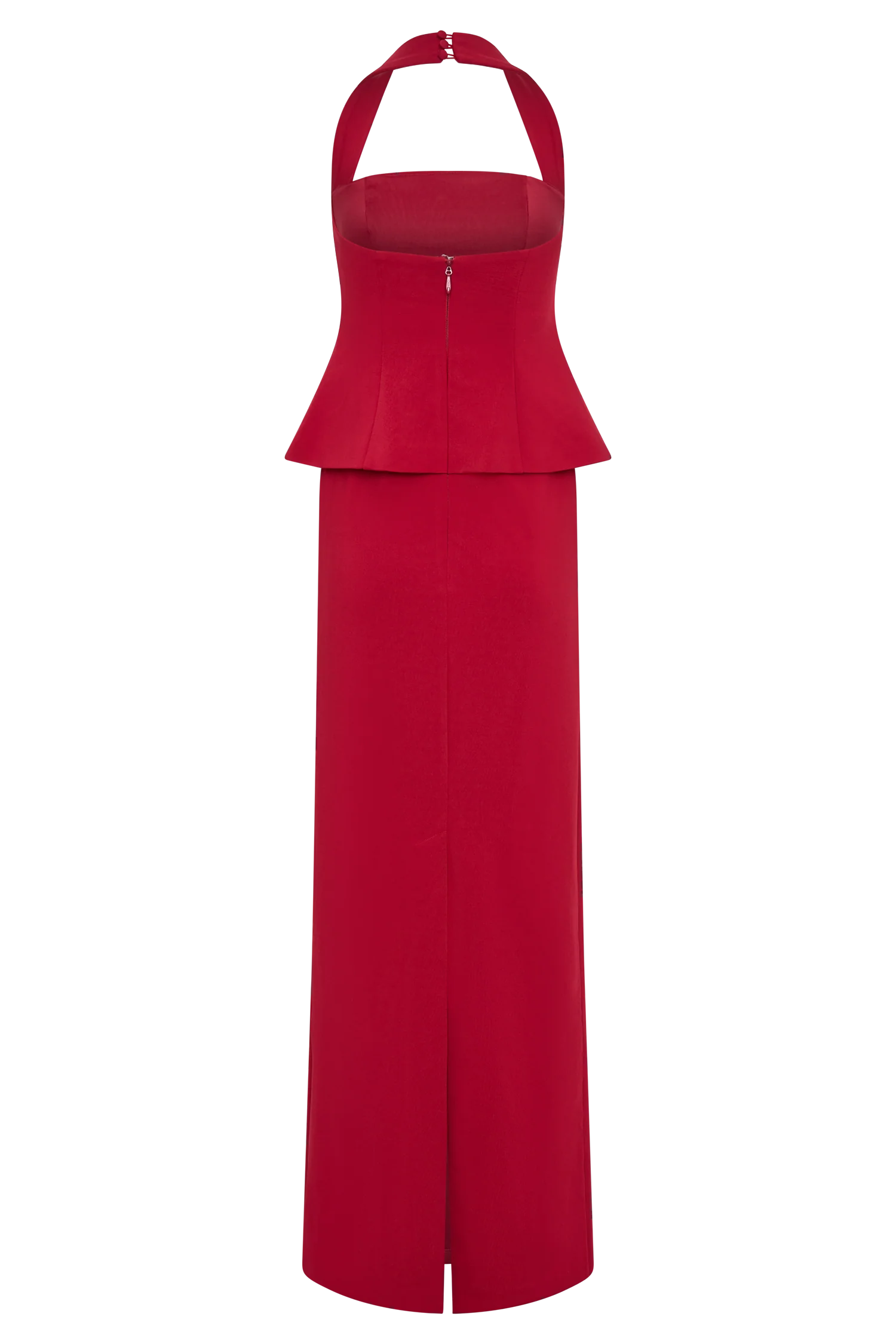 Bertie Peplum Halter Maxi Dress - Ruby - Image 6