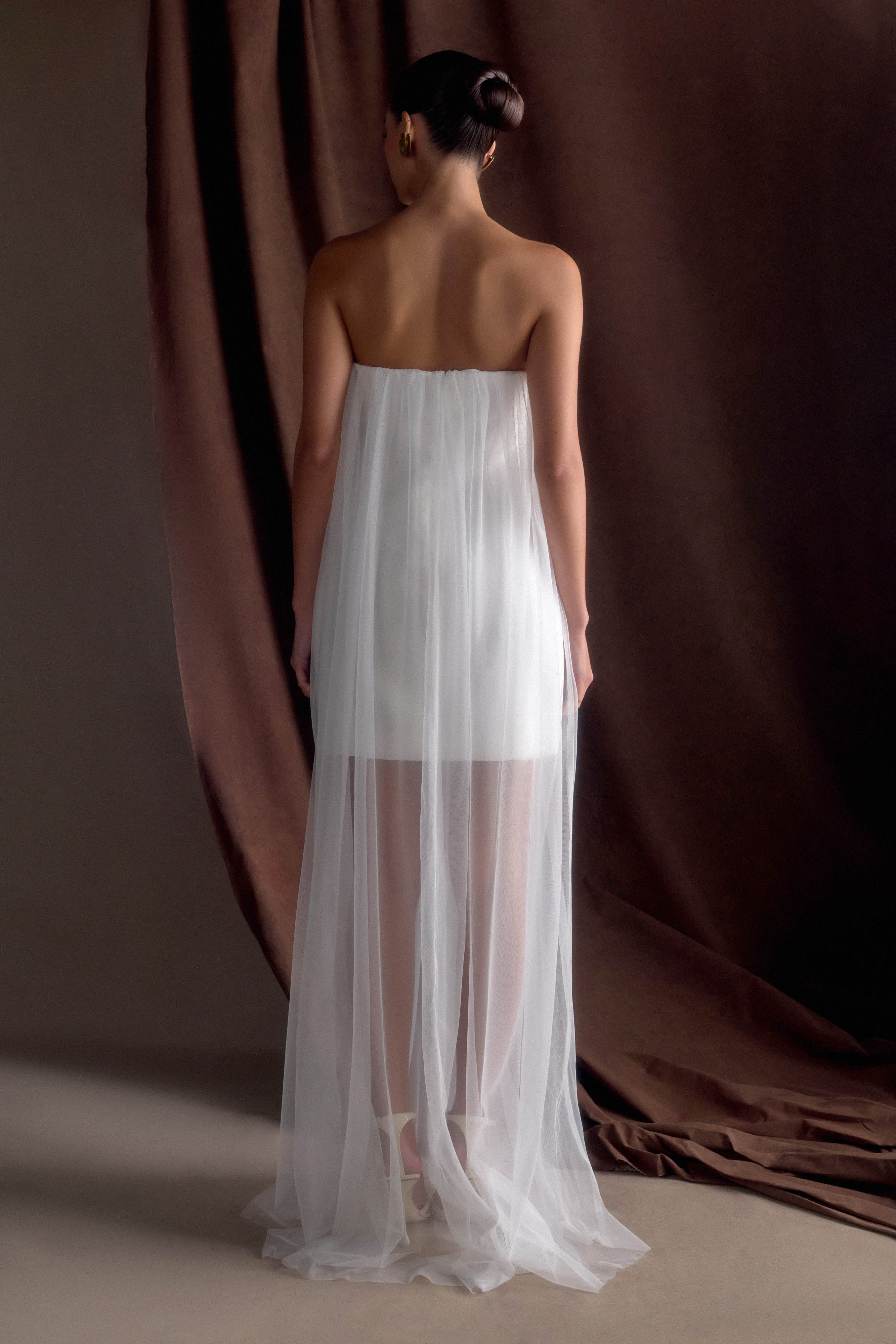 Bettany Chiffon Strapless Maxi Dress - White - Image 2