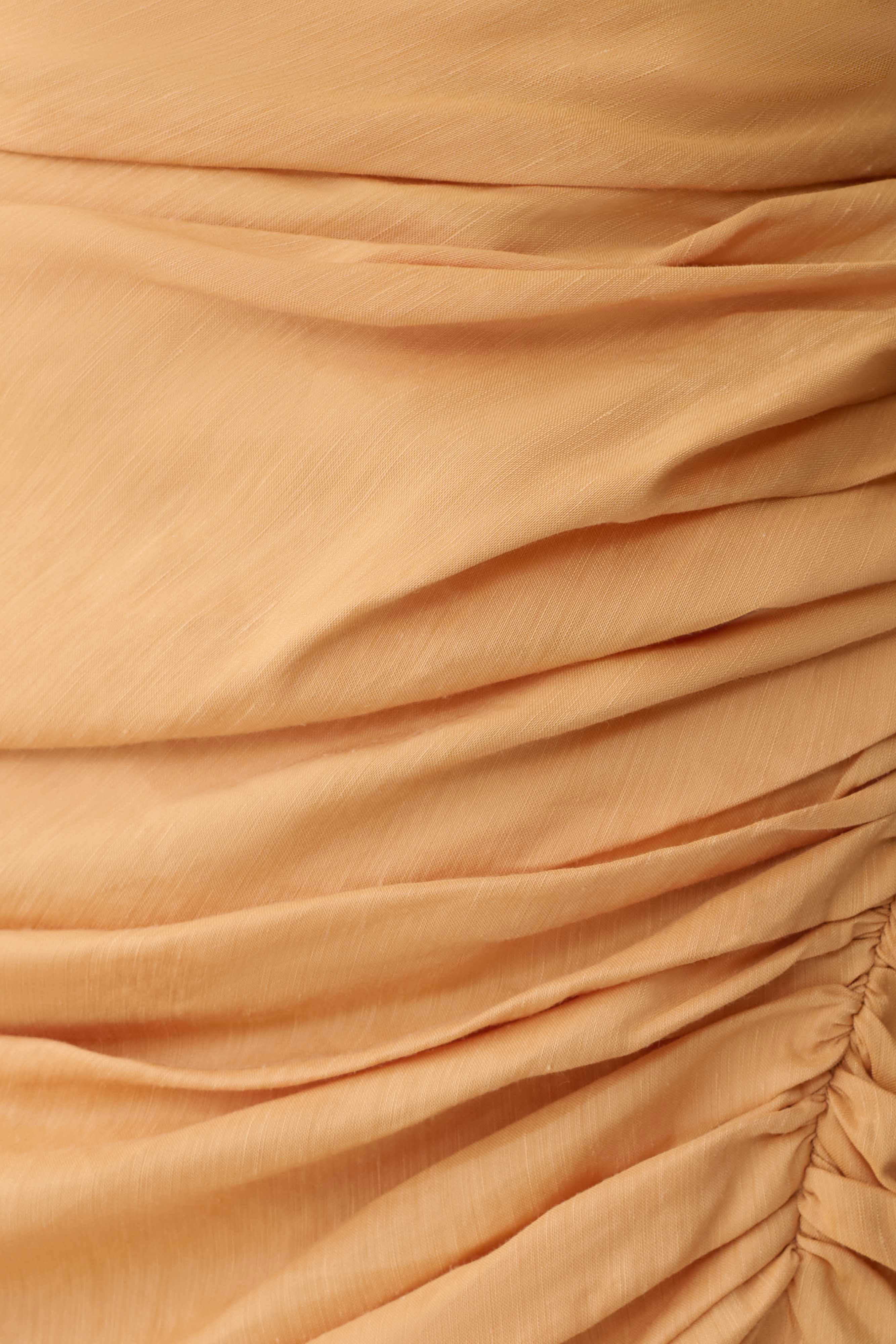 Birgit Linen Midi Dress With Hardware - Deep Peach - Image 6