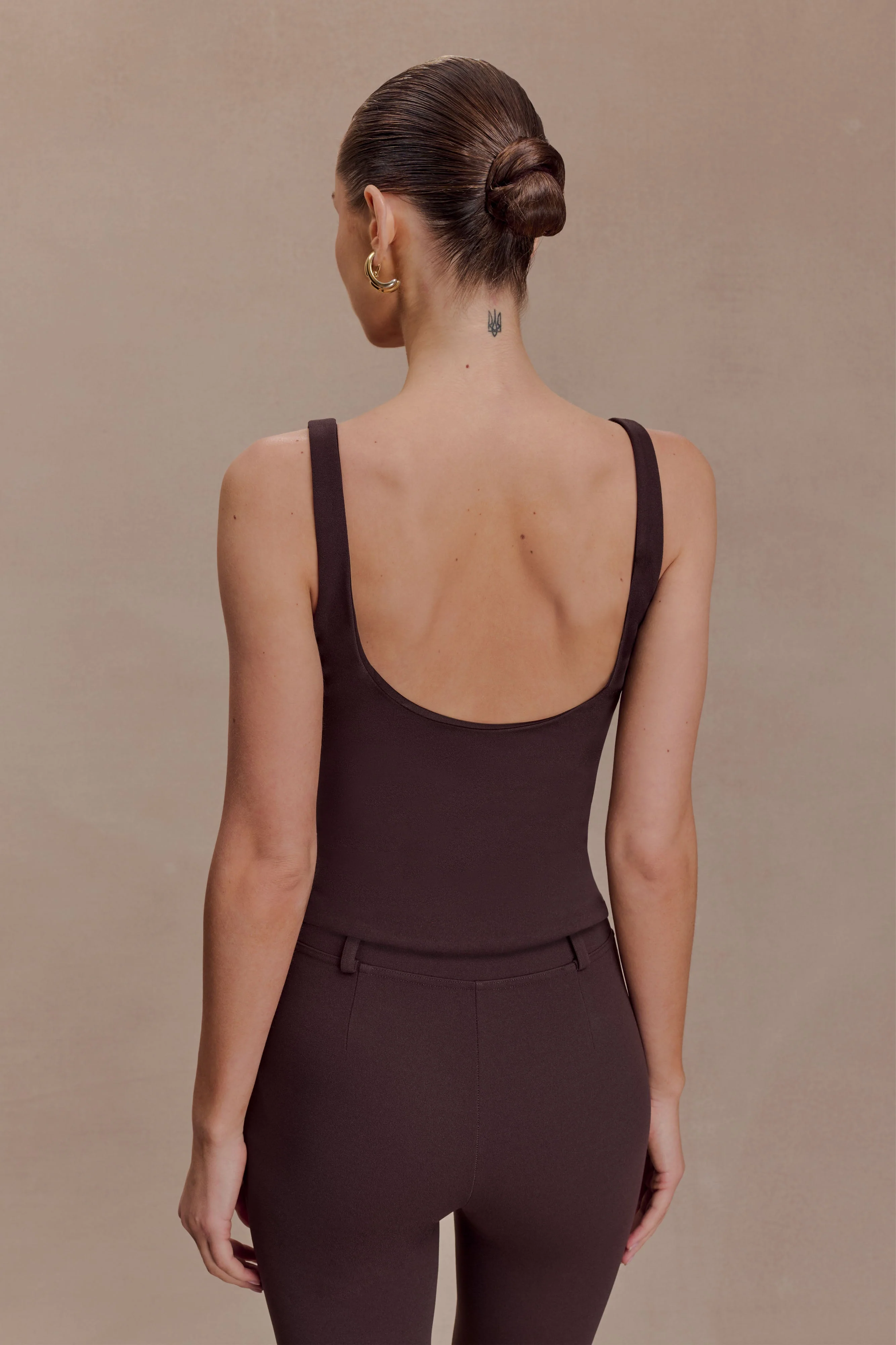 Blanca Stretch Crepe Cami Top - Chocolate - Image 2