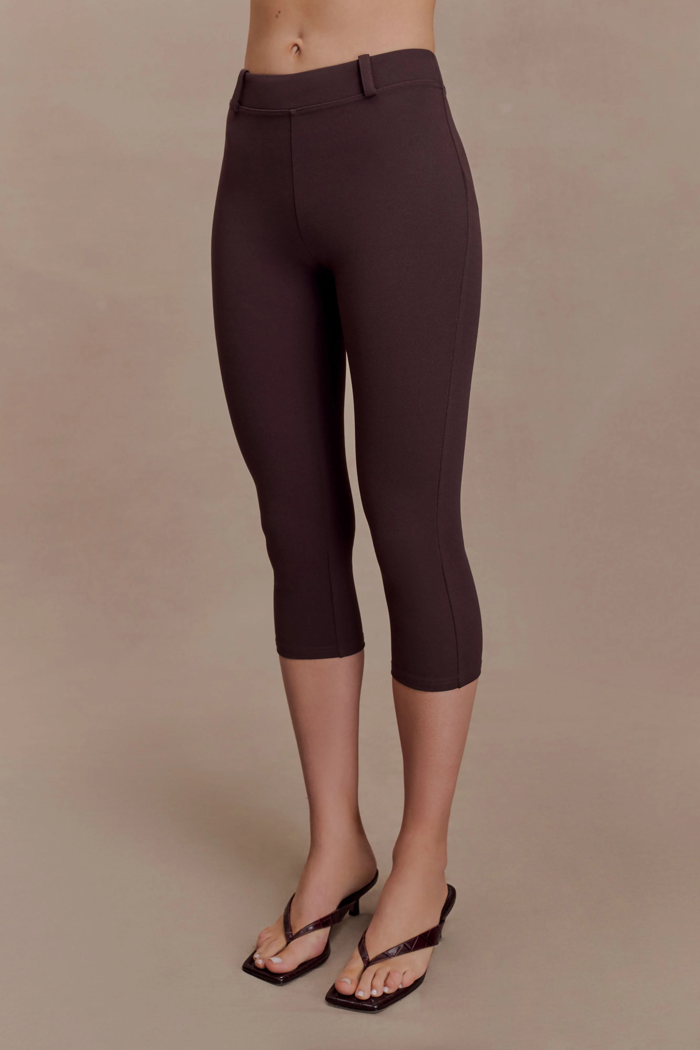 Blanca Stretch Crepe Capri Pants - Chocolate - Image 4