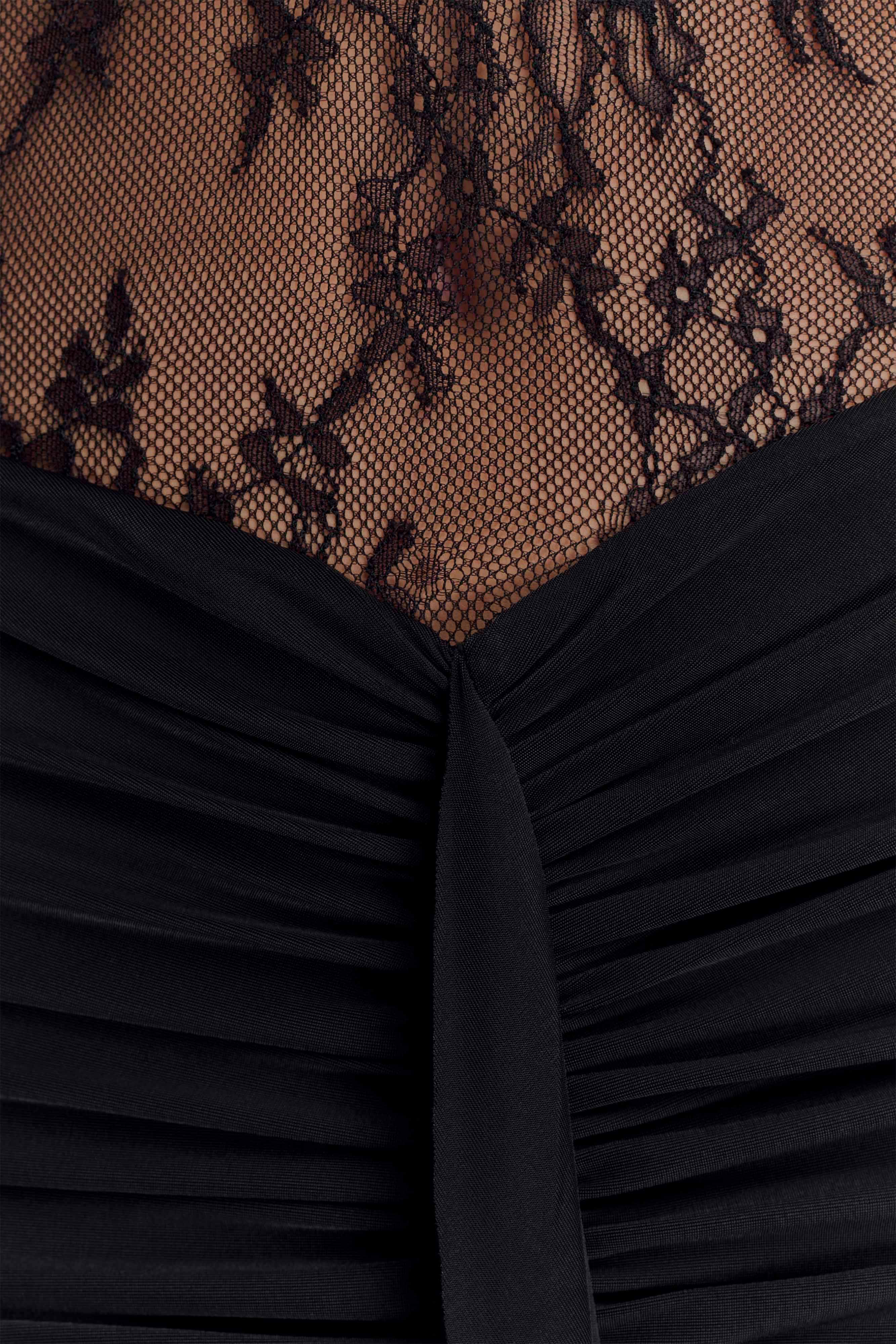 Bonnie Slinky And Lace Maxi Dress - Black - Image 5