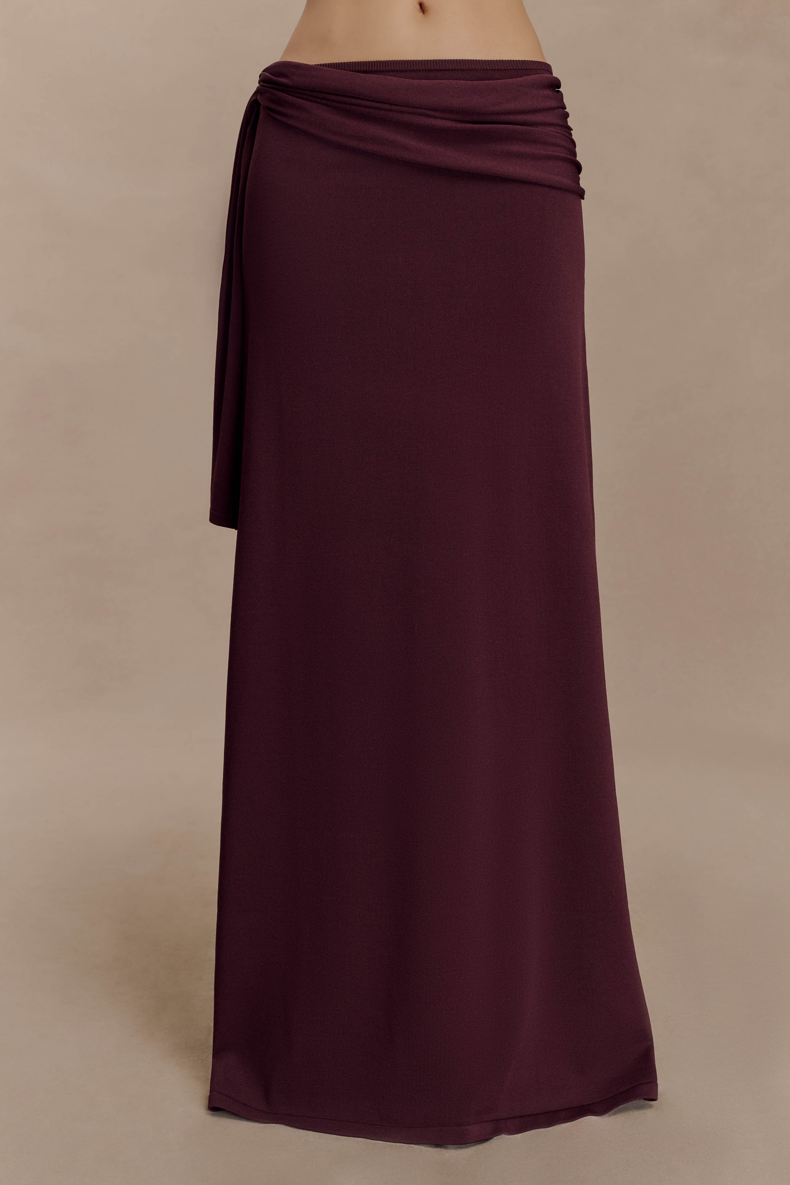 Bowie Low Rise Knit Maxi Skirt - Dark Chocolate - Image 2